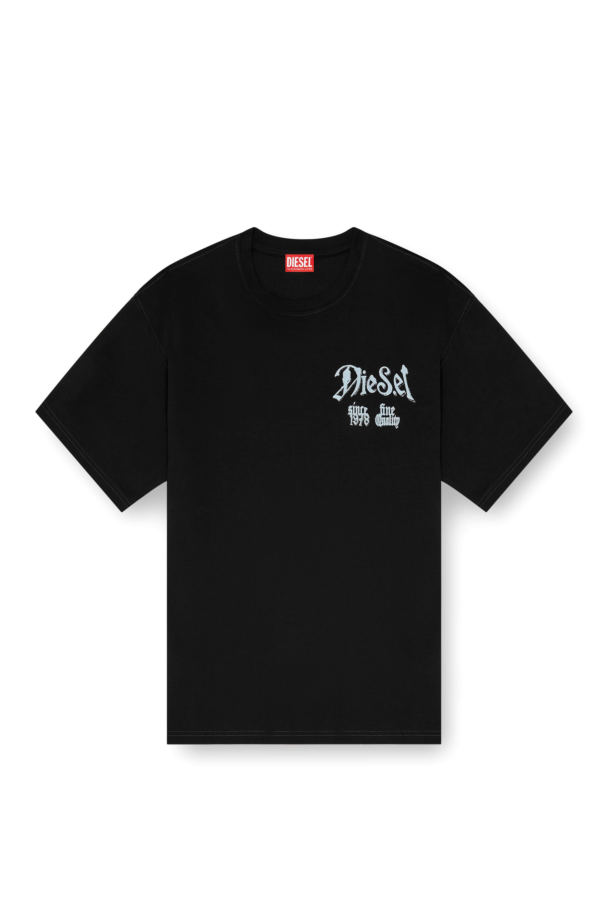 Diesel - T-BOXT-AA2, Man's Cotton T-shirt with flock graphic in Black - 2