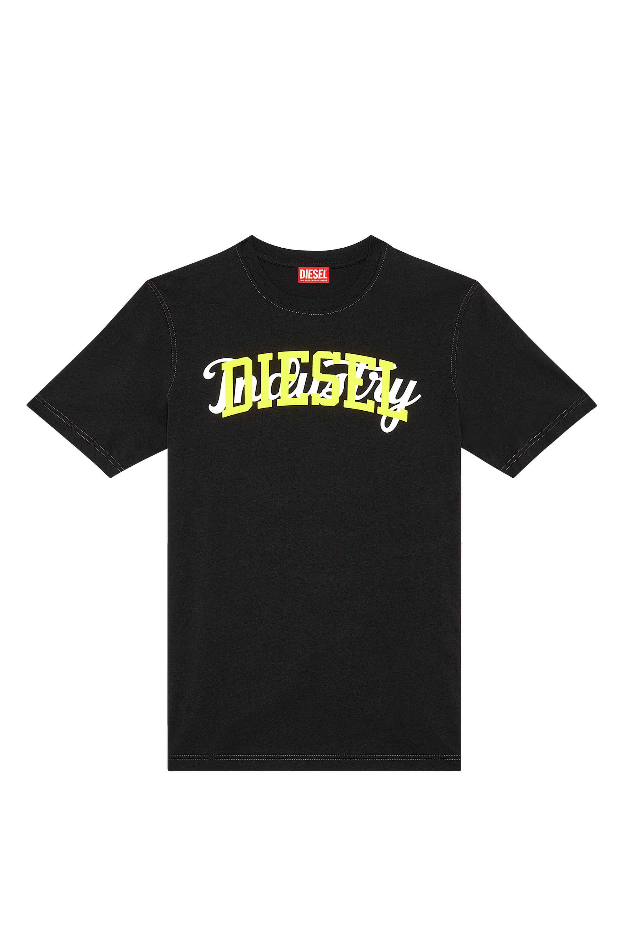Men's T-shirt with contrasting Diesel prints | Black | Diesel