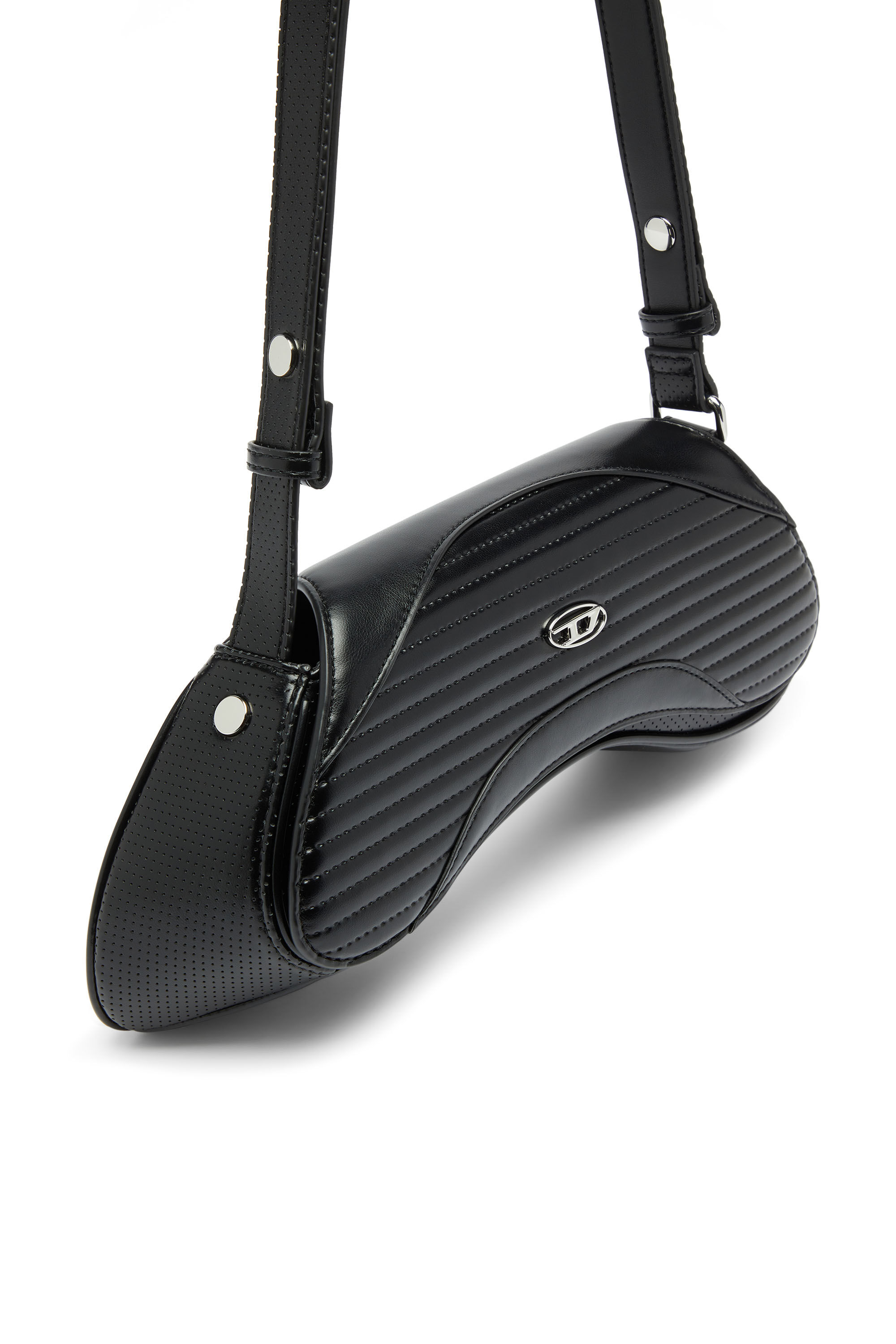 Diesel - PLAY CROSSBODY, Woman's Play - Crossbody bag in quilted perforated PU in Black - 5
