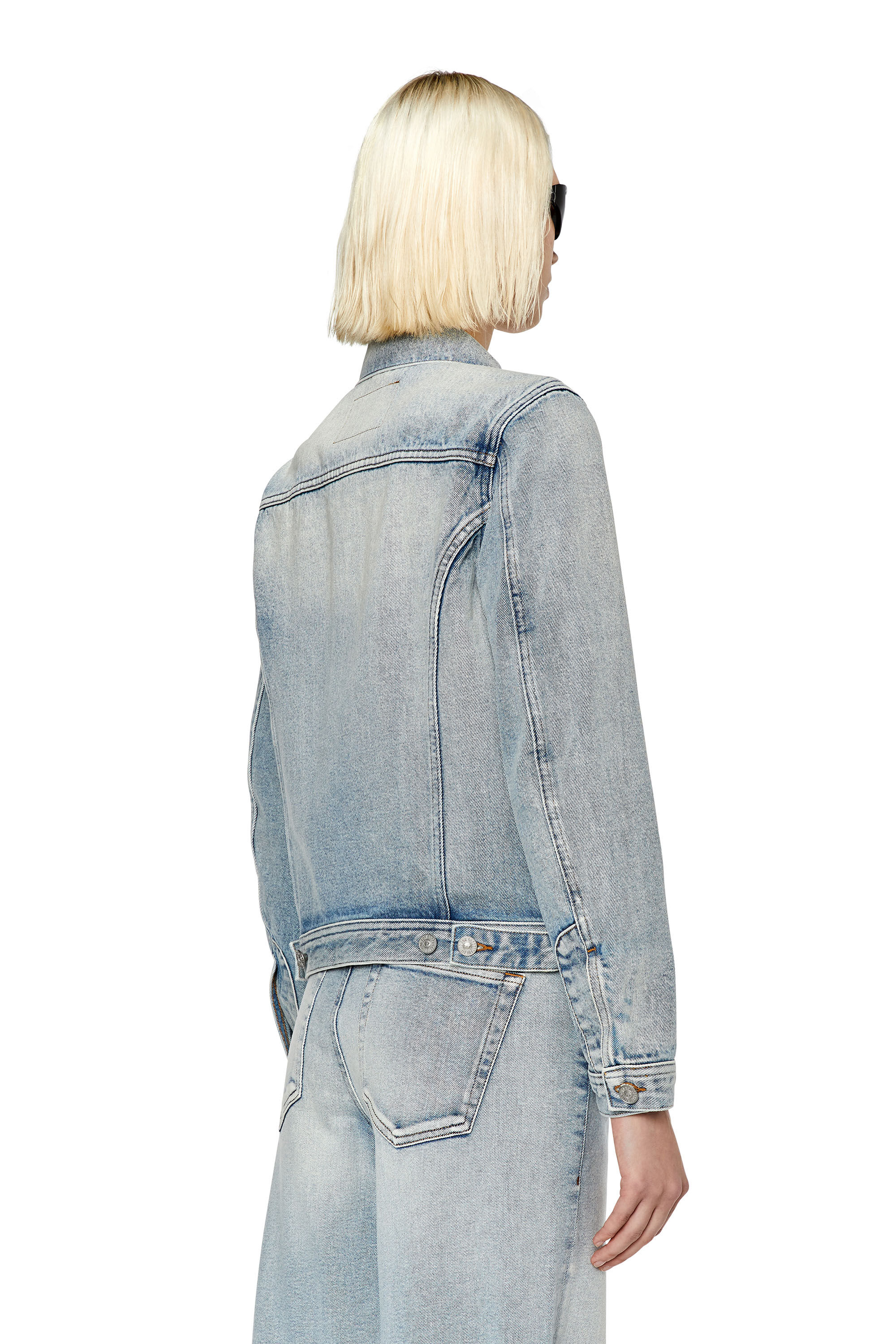 DE BONNY Woman Trucker jacket in light blue denim Diesel