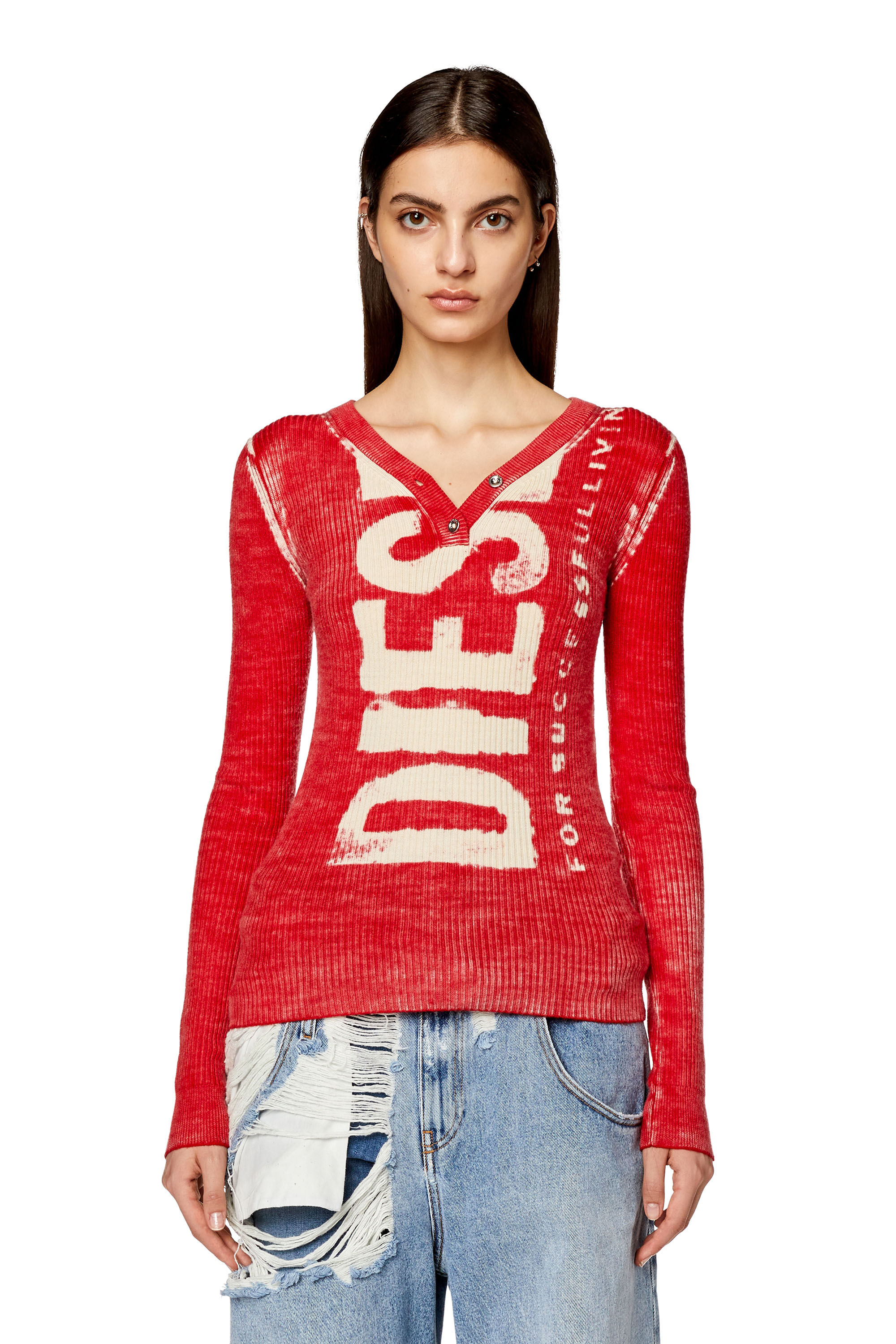 M-ARITA Woman: Printed wool jumper with logo | Diesel