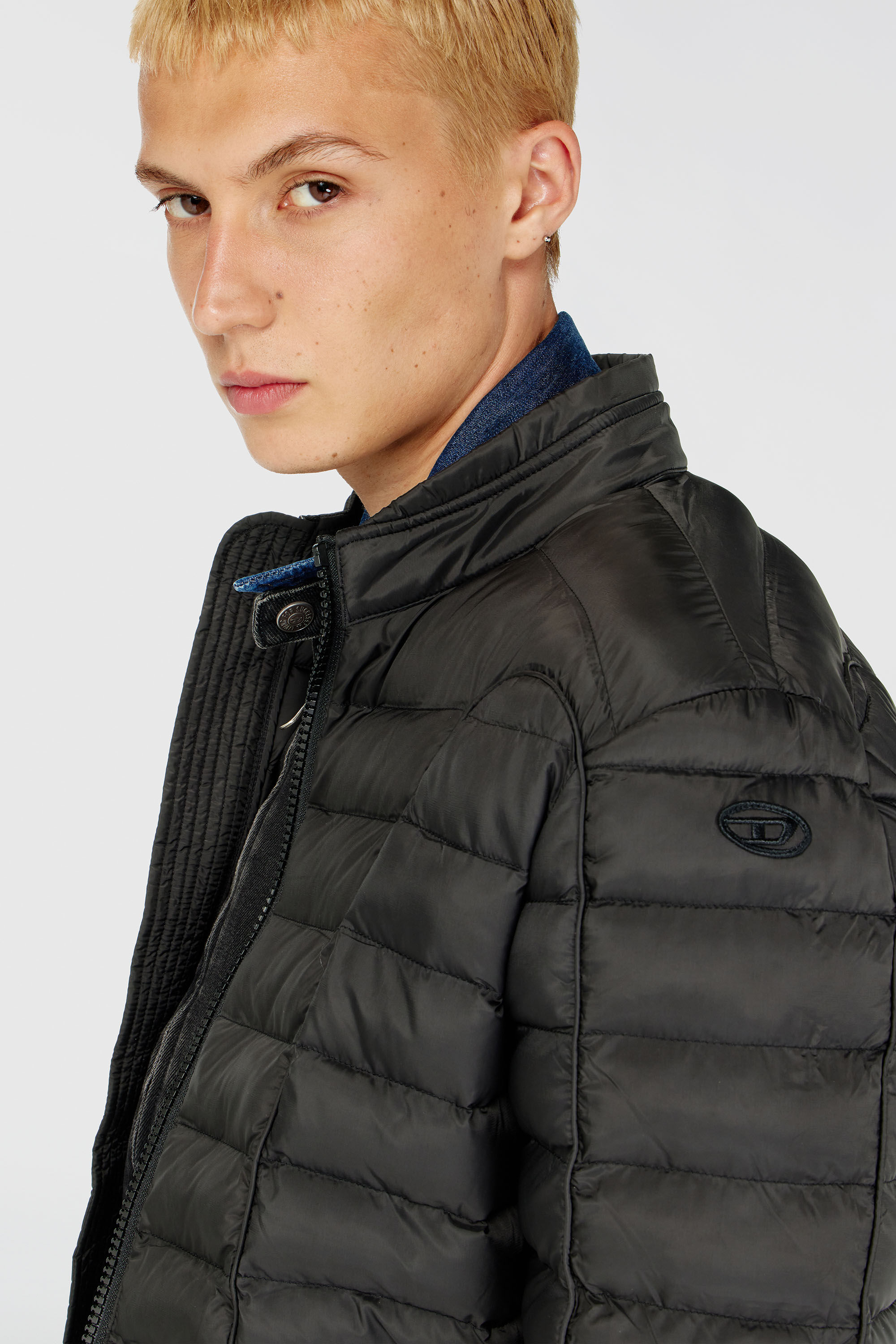 Men's Puffer jacket in light nylon | Black | Diesel TR