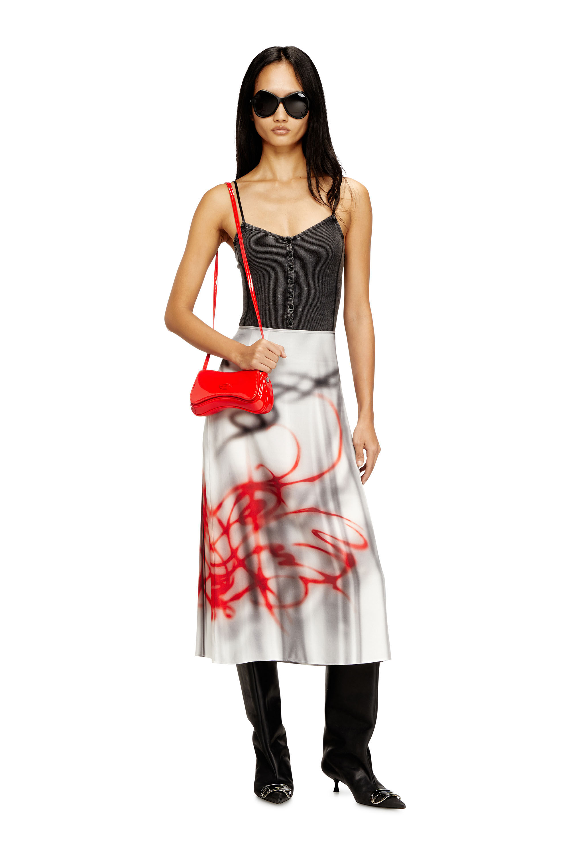 Diesel - PLAY CROSSBODY XS, Woman's Play-Small crossbody bag  in glossy PU in Red - 6