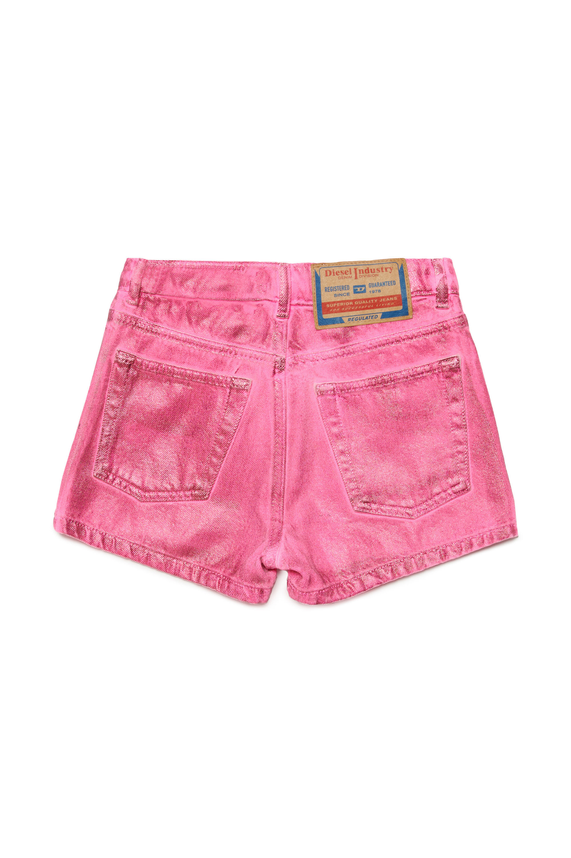 Shorts in coated stretch denim | Pink | 4-16 YEARS Girls | Diesel