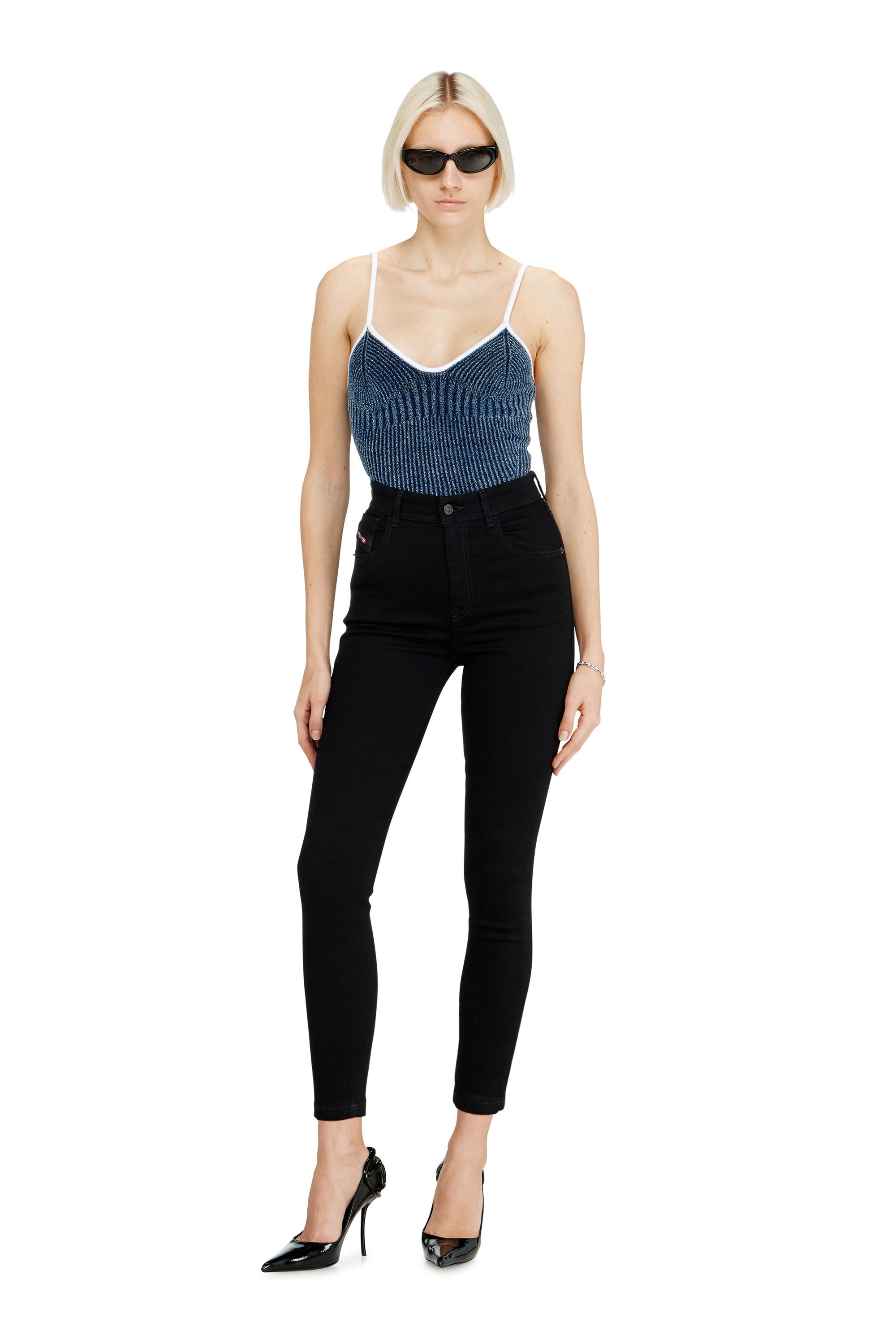 DIESEL 1984 SLANDY-HIGH-PK スキニー ジーンズ W27 1984 SLANDY-HIGH Woman: Super Skinny Stretch Jeans | Black/Dark