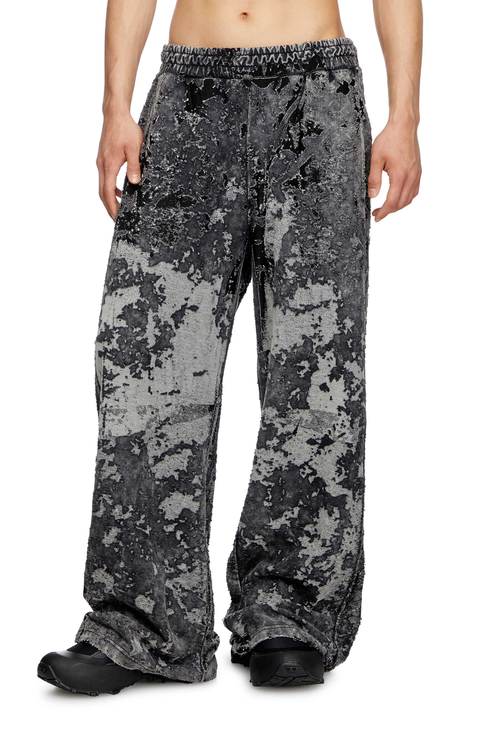 Diesel - P-MARTIS-SHOW, Man's Burnout track pants with camo effect in Black - 2