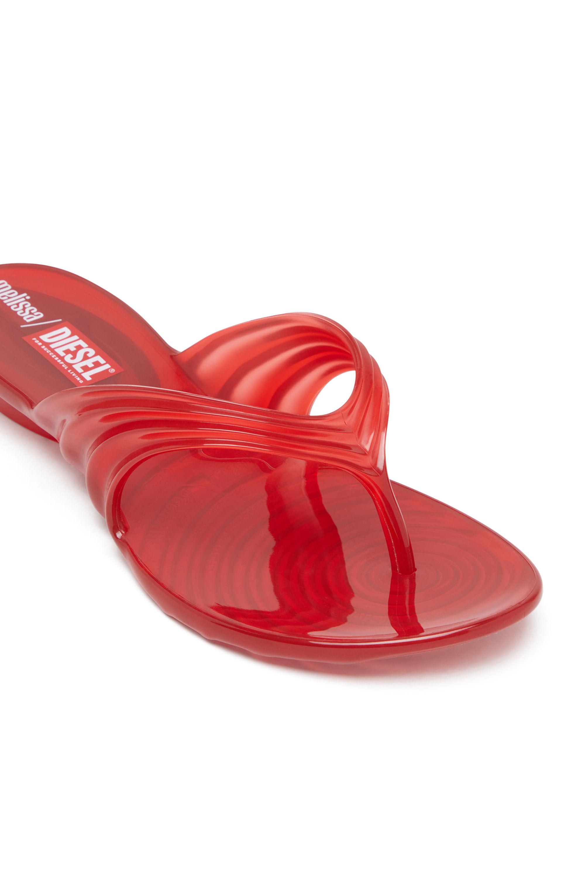 Diesel - MELISSA QUANTUM THONG, Woman's Sculptural flip-flops in Melflex&reg; in Red - 6