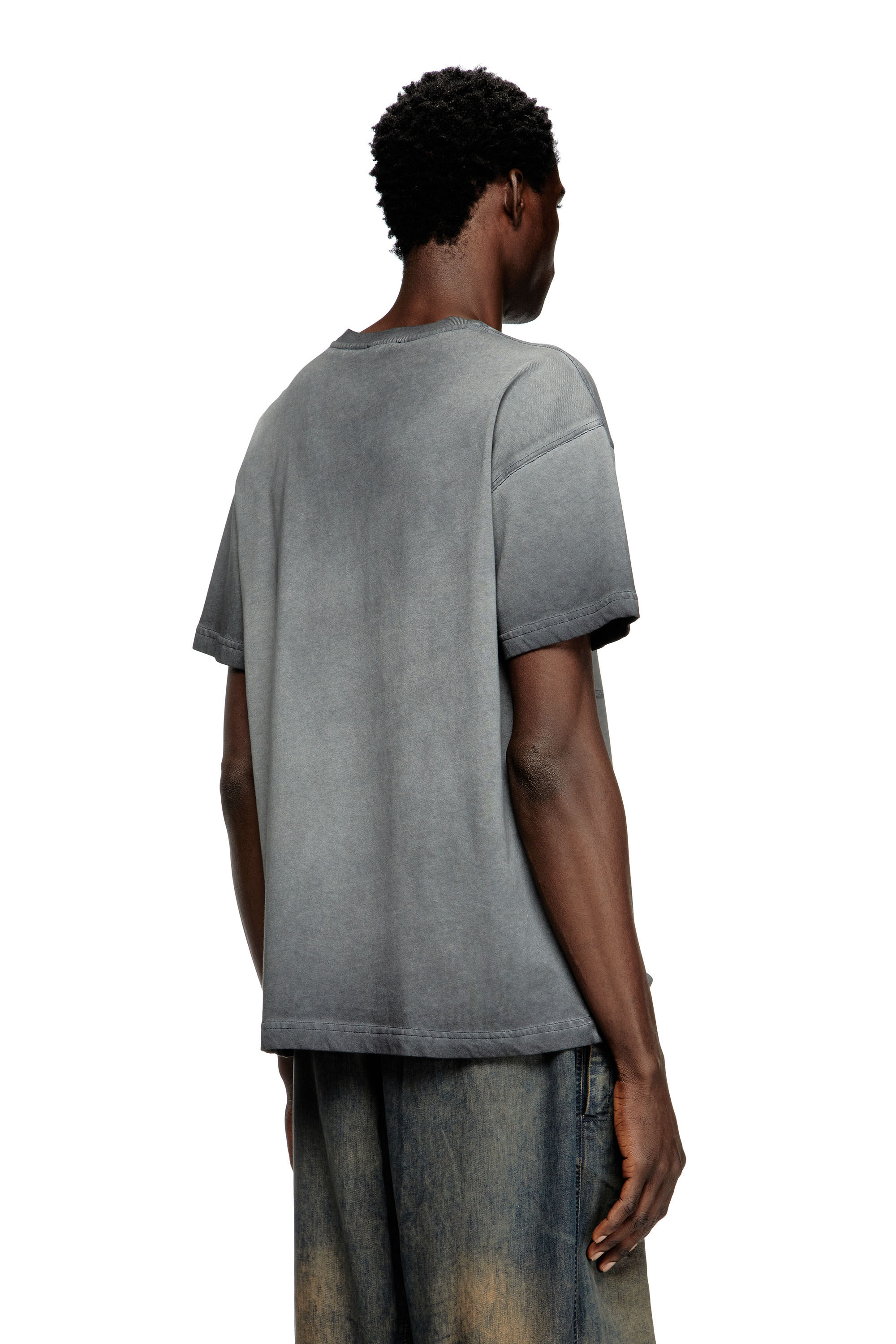 DIESEL Tシャツ T-NORM-T9 Men's T-shirt with phoenix devoré | Grey | Diesel TR