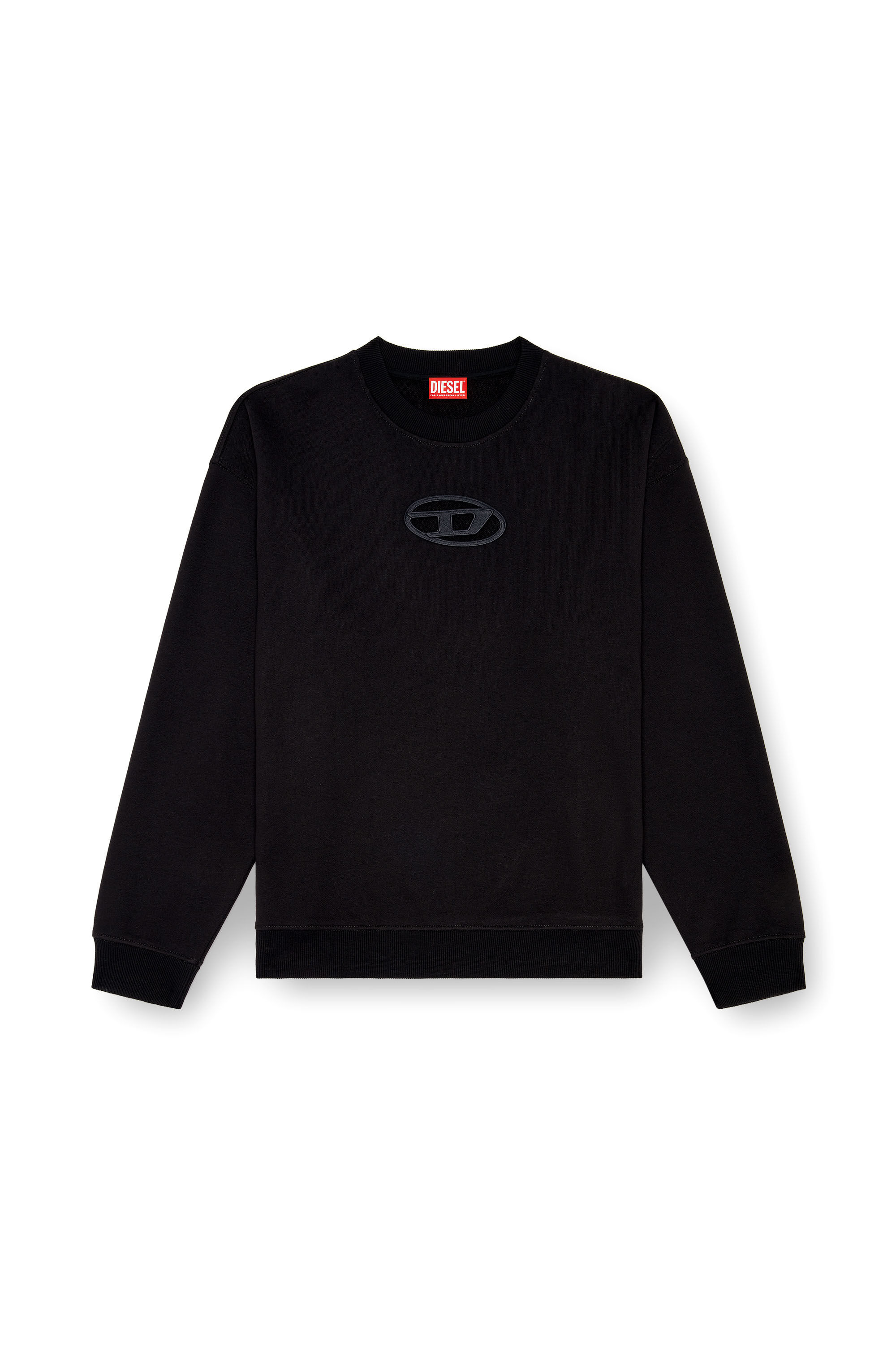 Men's Sweatshirt with cut-out Oval D logo | Black | Diesel