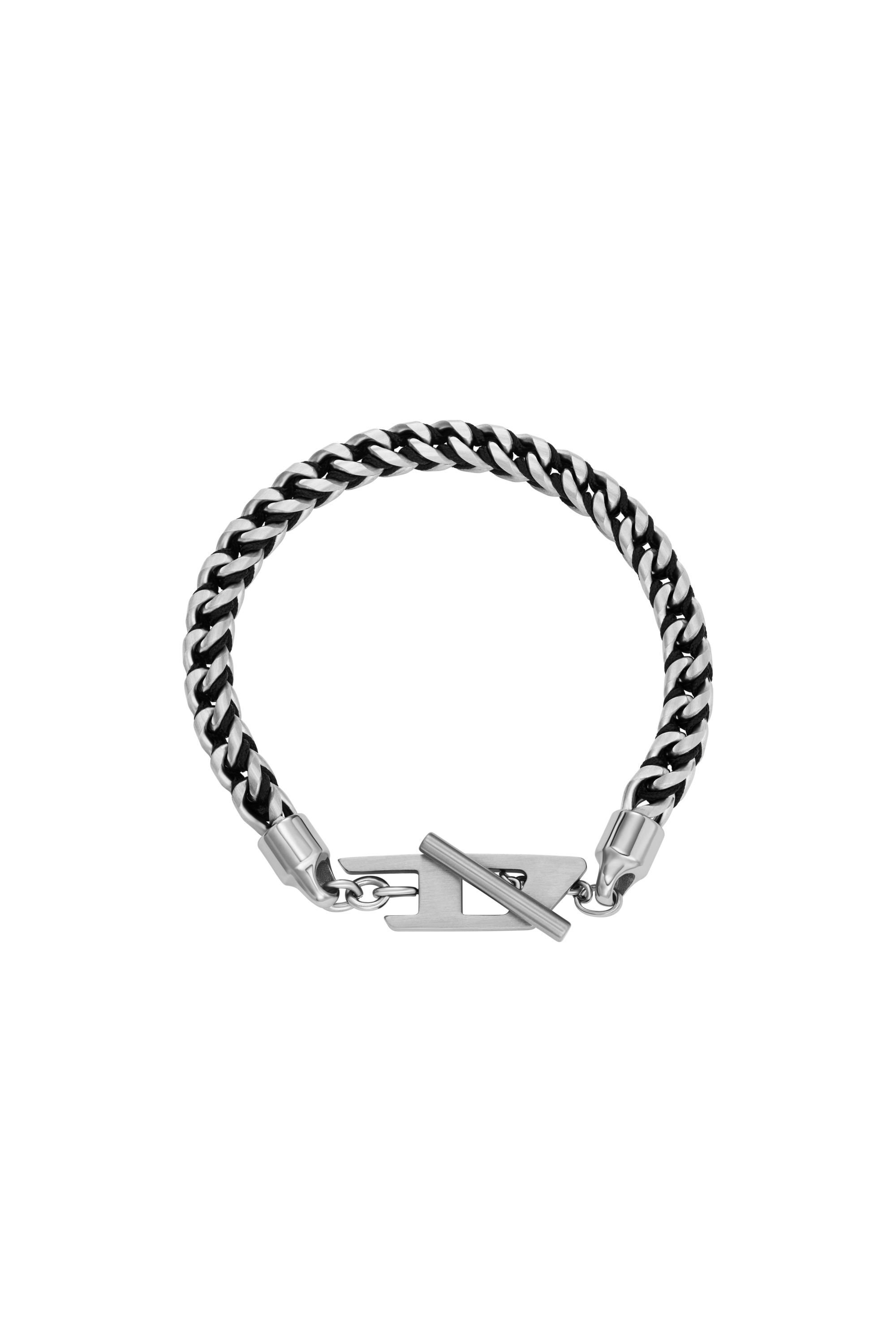 GIFTにも【DIESEL】BRACELETS DX1540 / 01 Women's Stainless Steel Woven Chain Bracelet | Silver | Diesel