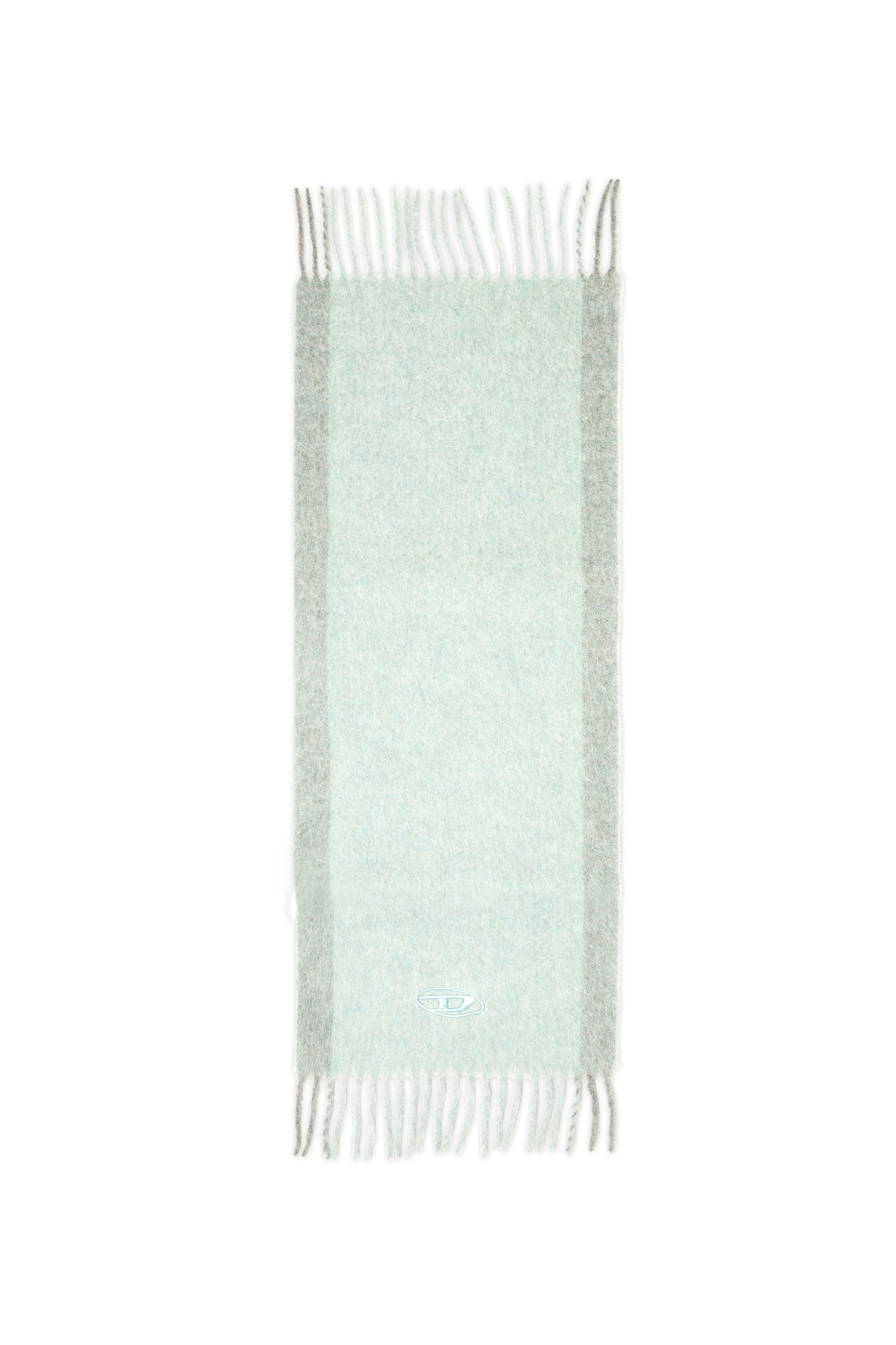 Diesel - S-OLID, Man's Wool-blend scarf with contrast stripes in Water Green - 2