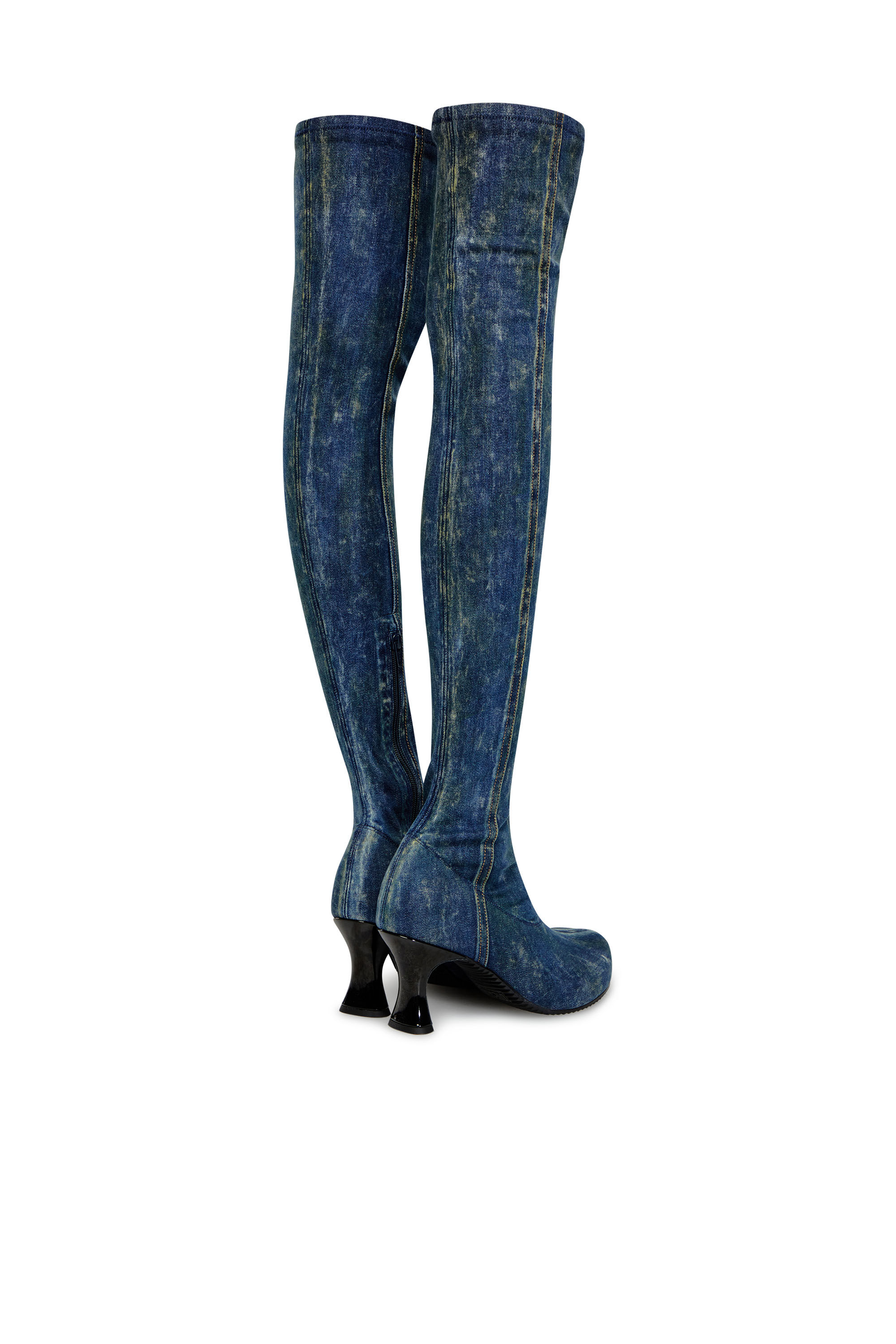 Women s D Woodstock Over the knee boots in denim Blue Diesel