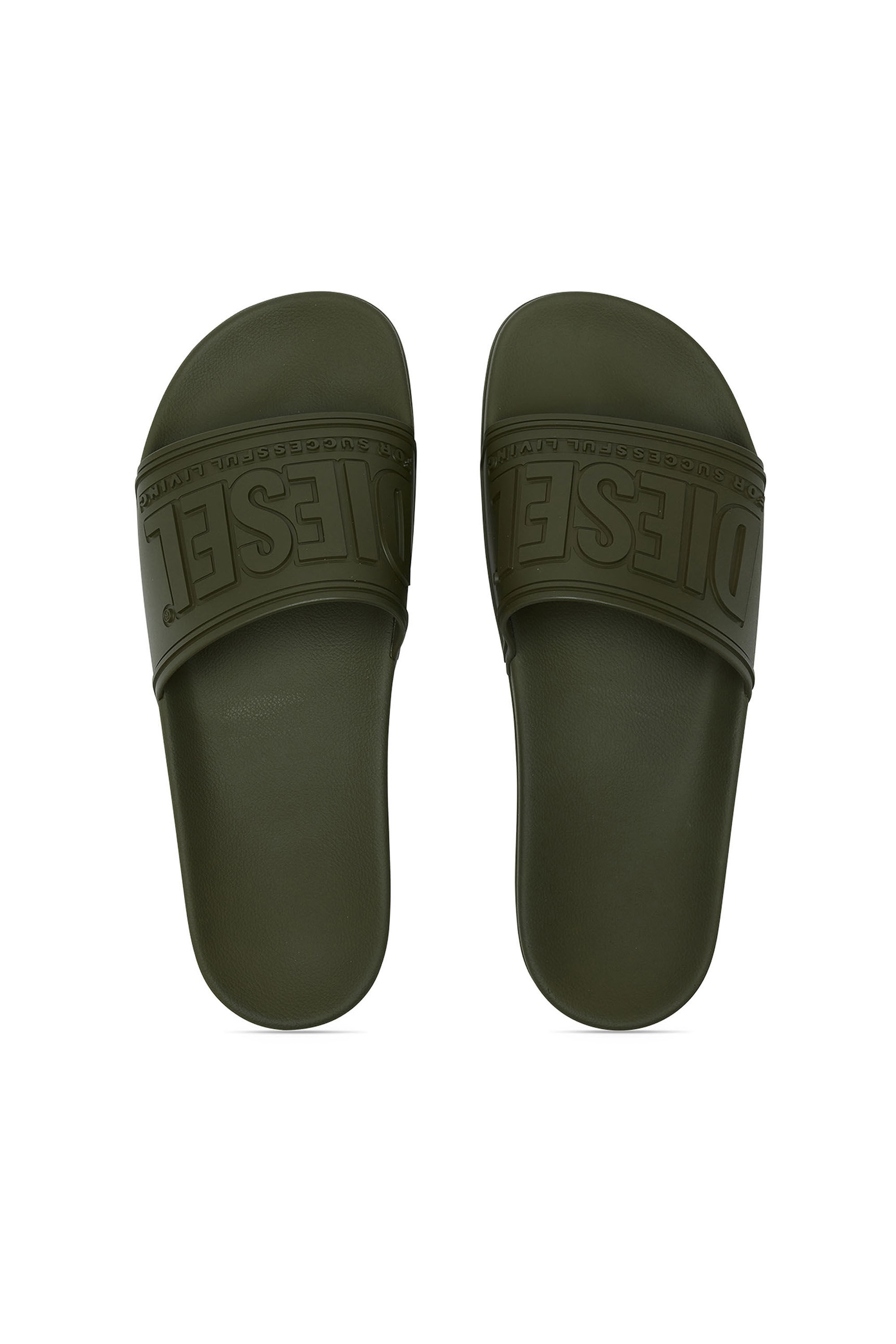 Olive green slides sale