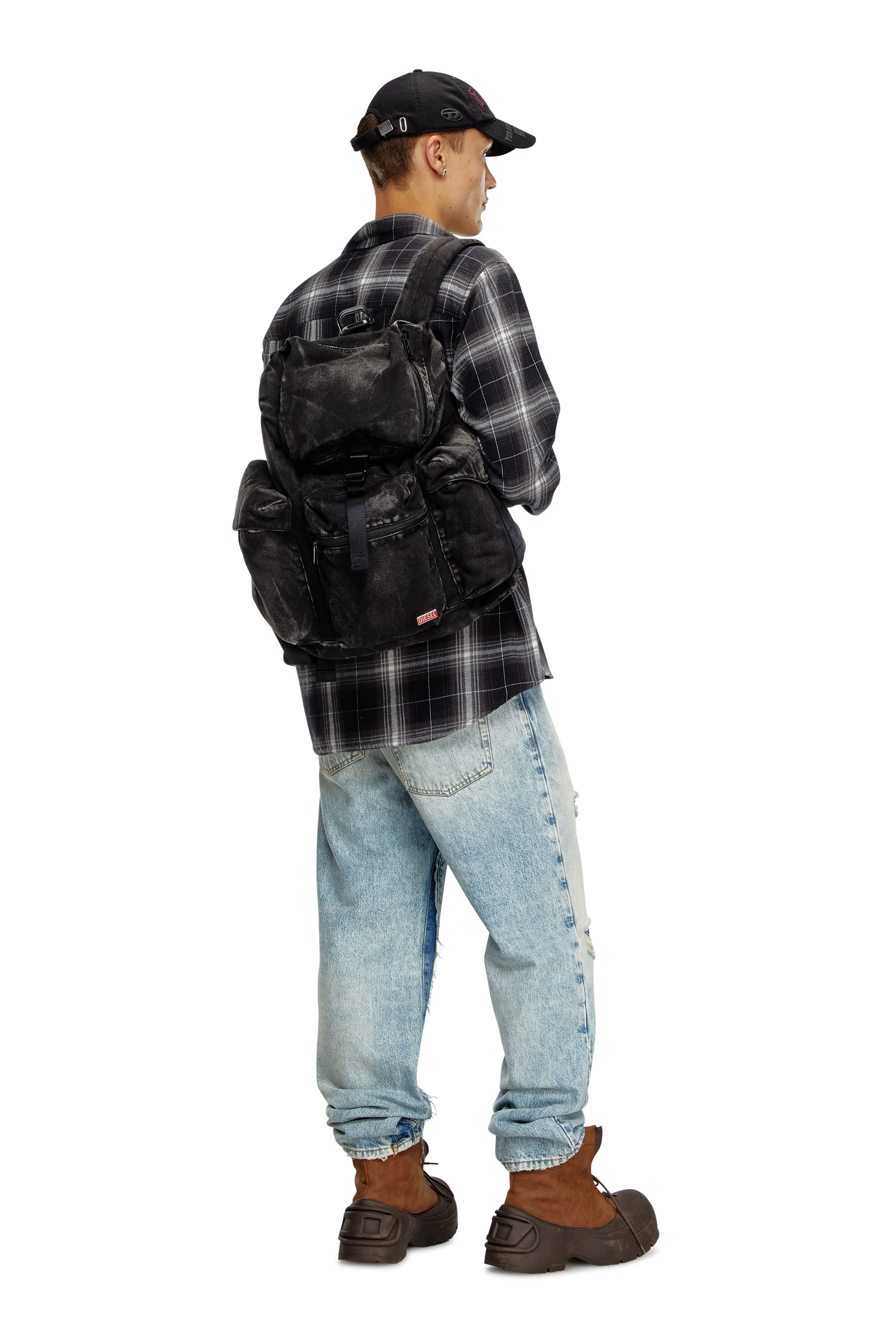 Men's Utlt Backpack-Utility backpack in cloudy-effect denim Men's Utlt Backpack-Utility backpack in cloudy-effect denim