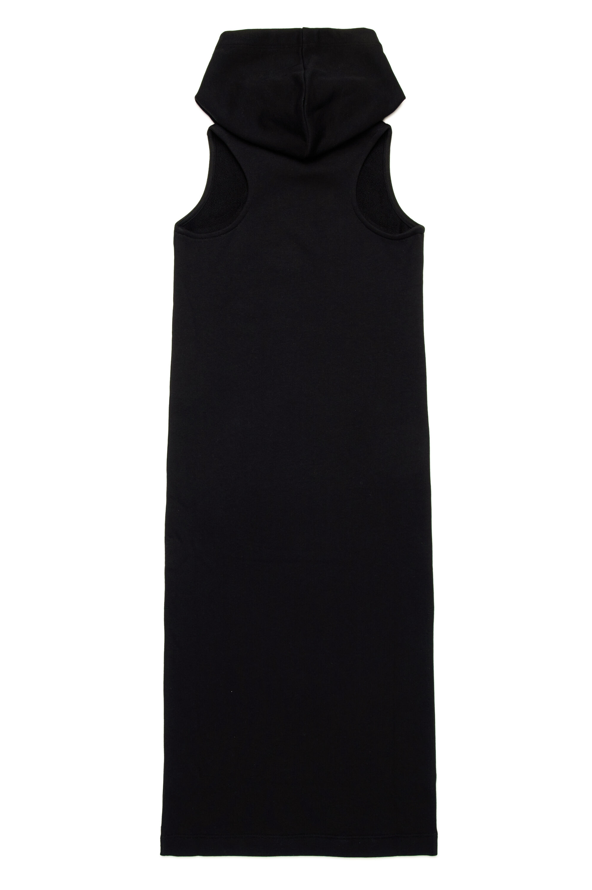 Sleeveless hoodie dress with cut-out logo | Black | 4-16