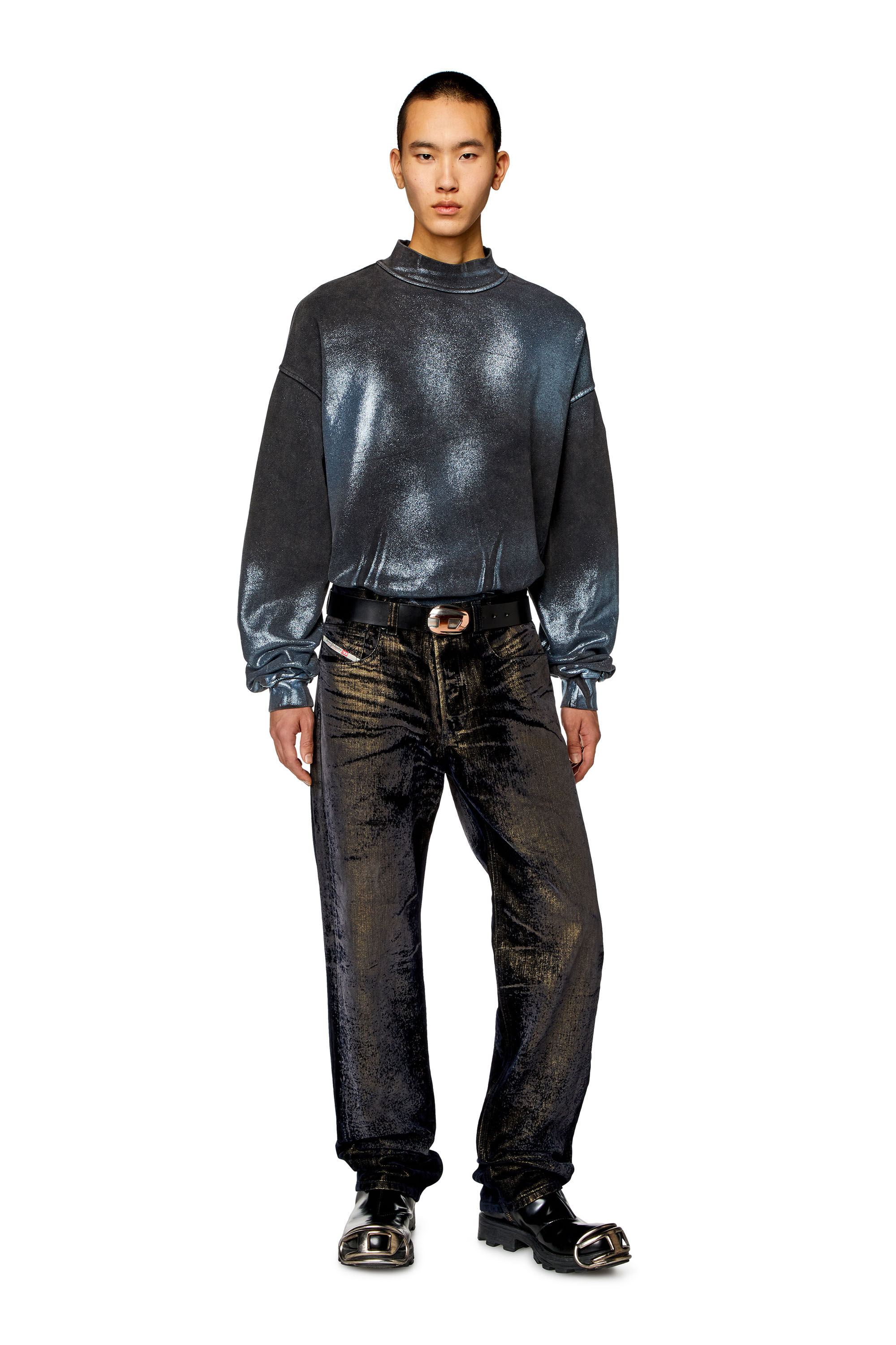 Men's Faded metallic sweatshirt | Multicolor | Diesel