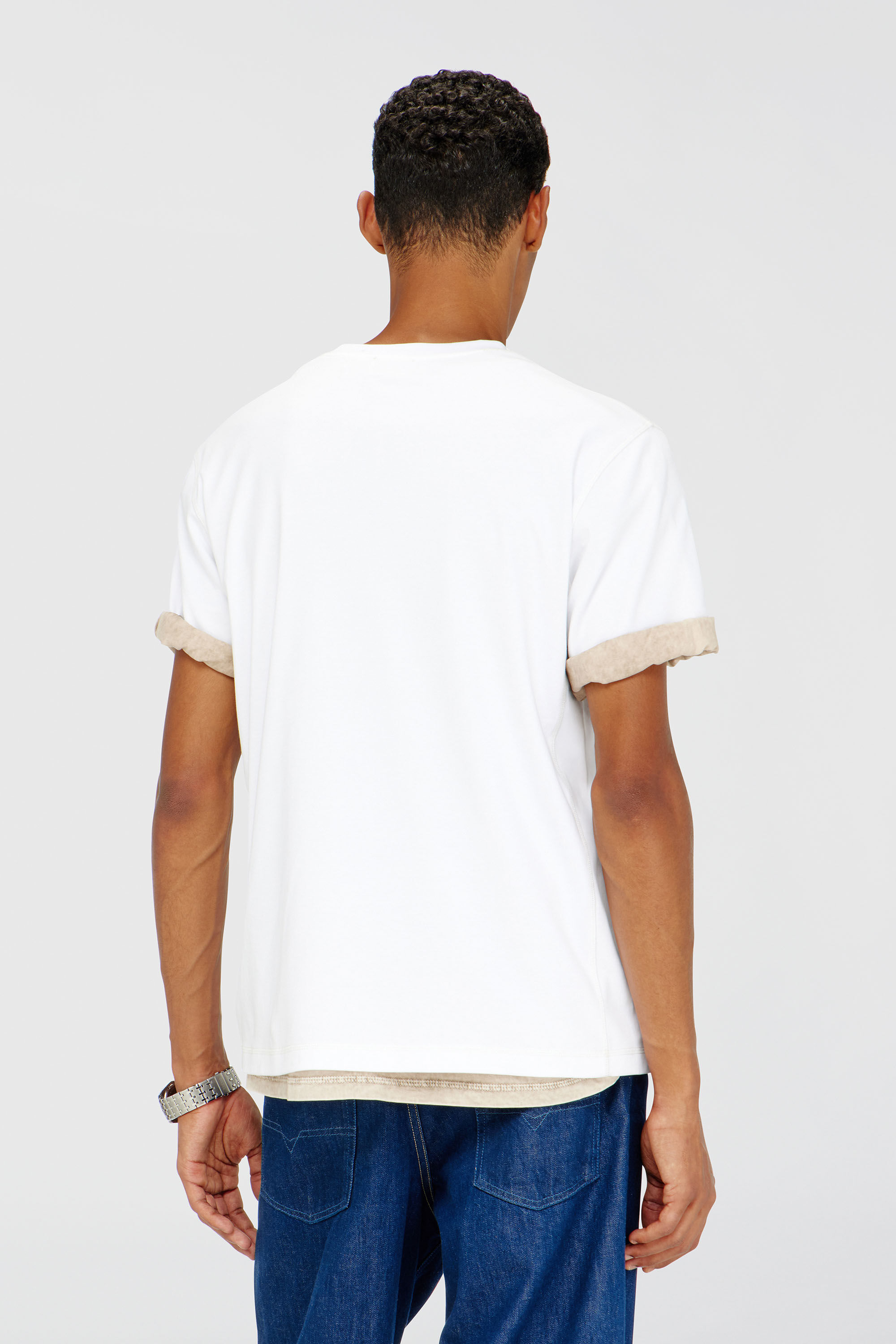 Men's Regular T-shirt with crew neck and Oval D | White | Diesel TR