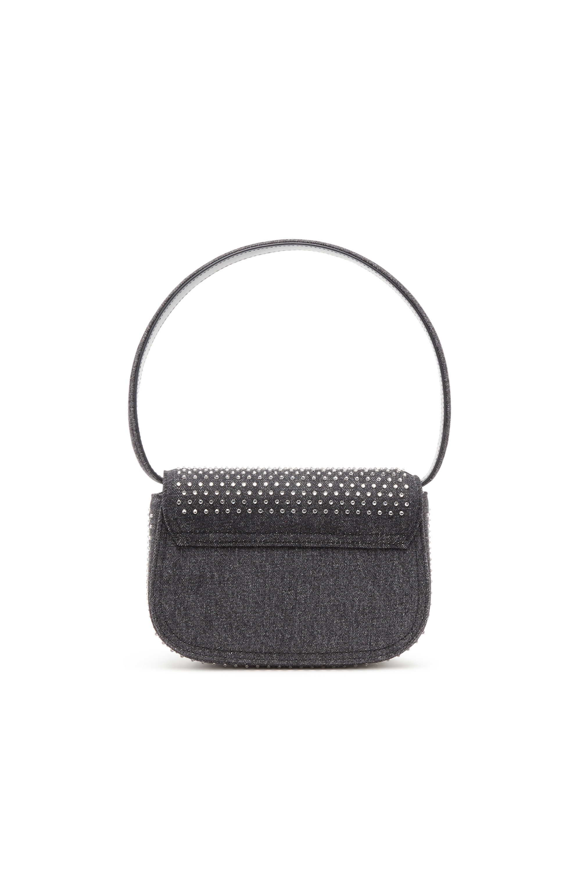 Women's 1DR - Iconic shoulder bag in denim and crystals | Black 