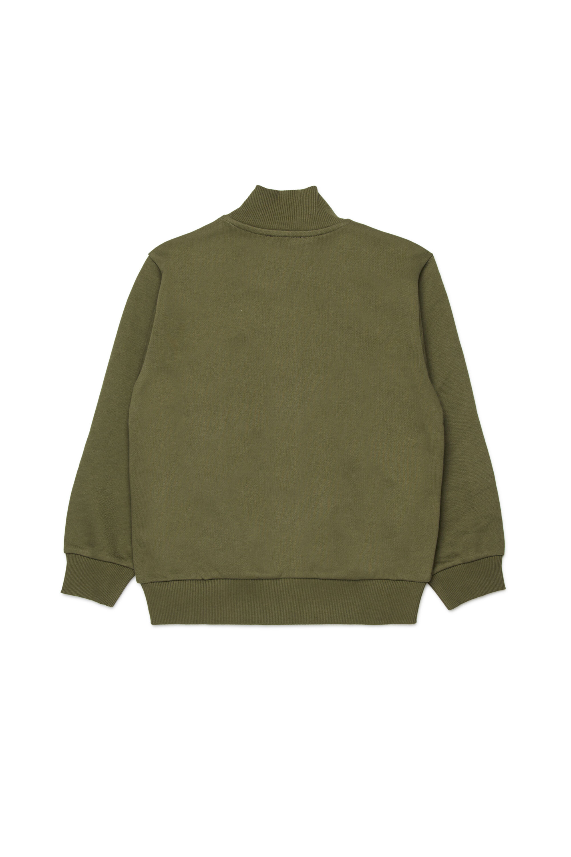 Diesel - SCIRCLEZIP OVER, Man's Cotton sweatshirt with logo print in Green - 2