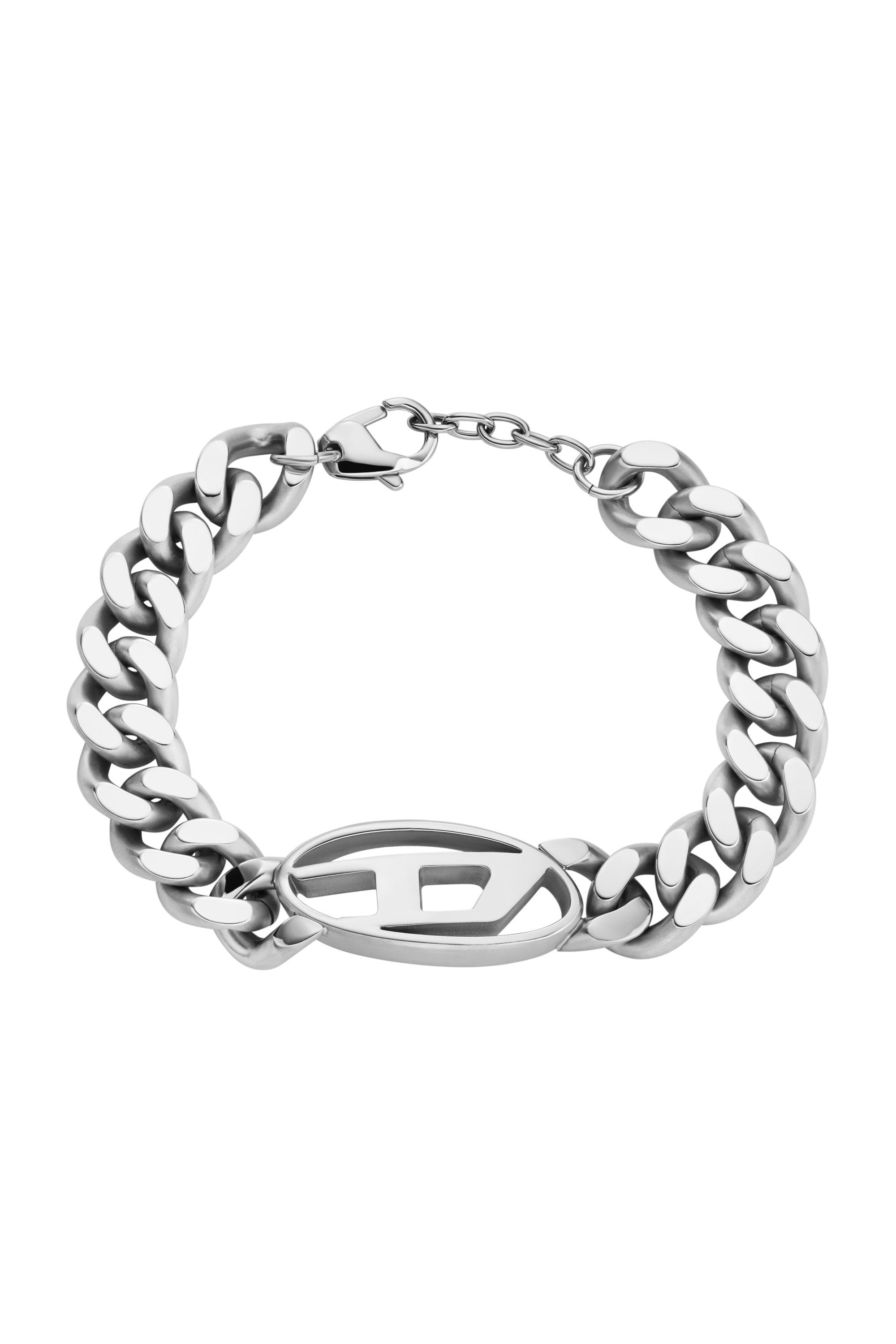 Men's Oval D Logo Chain Bracelet | Silver | Diesel