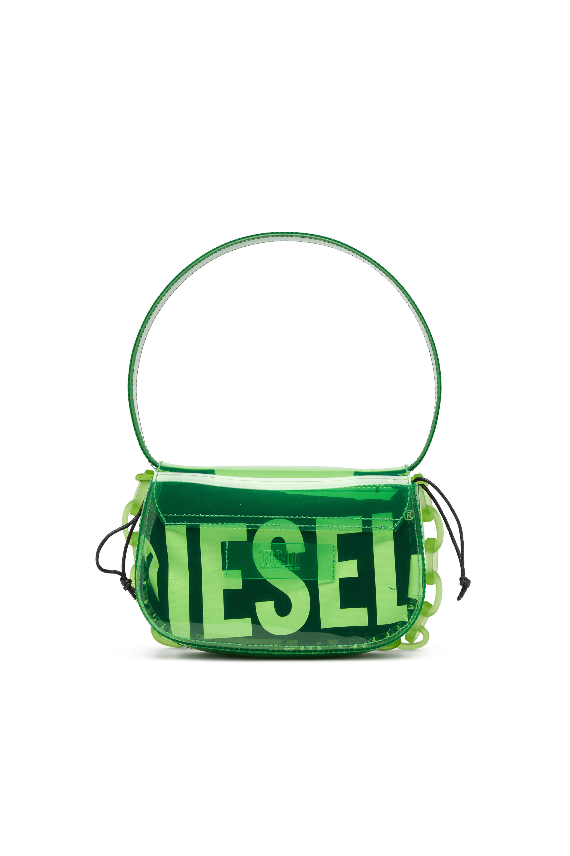 Women's 1DR-Iconic shoulder bag in transparent TPU | Green | Diesel