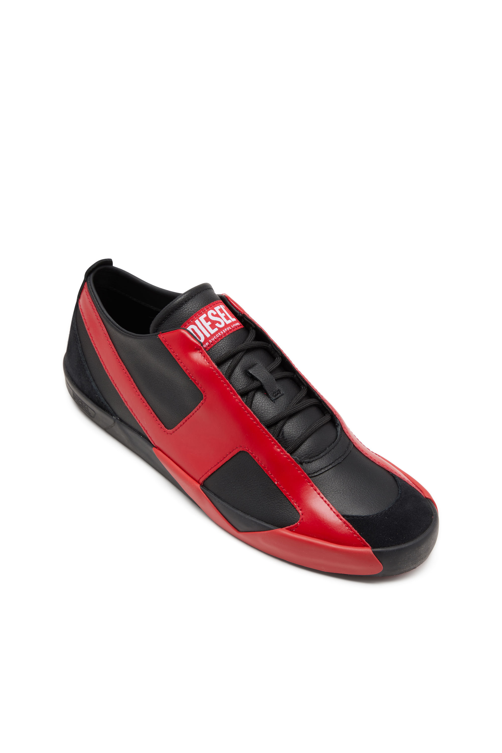 DIESEL スランティロコティテルスキニシンス SLANDY083AN 01 Men's S-Slante-D-Sneakers in suede and leather with D logo