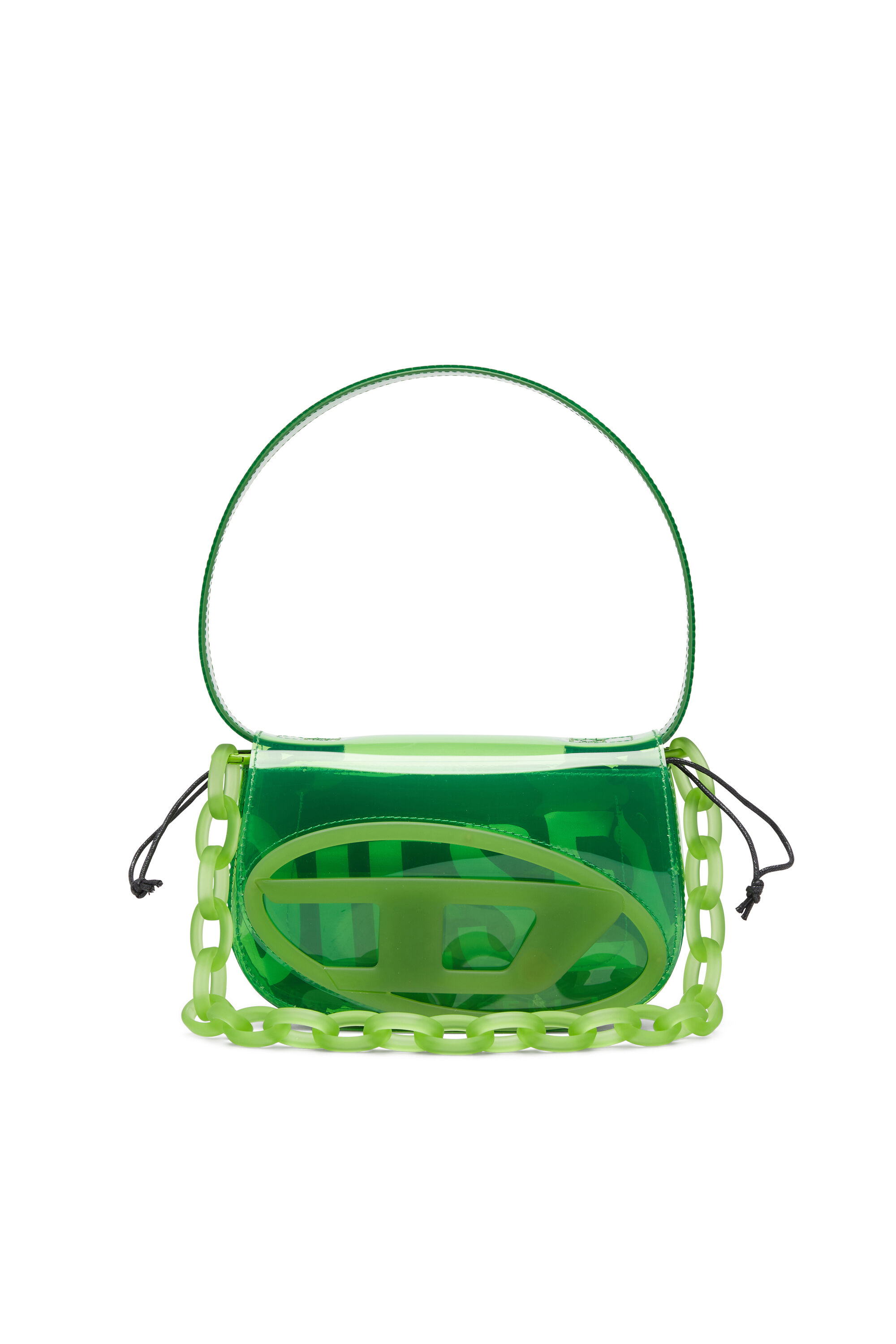 Women's 1DR-Iconic shoulder bag in transparent TPU | Green | Diesel Women's 1DR-Iconic shoulder bag in transparent TPU | Green | Diesel
