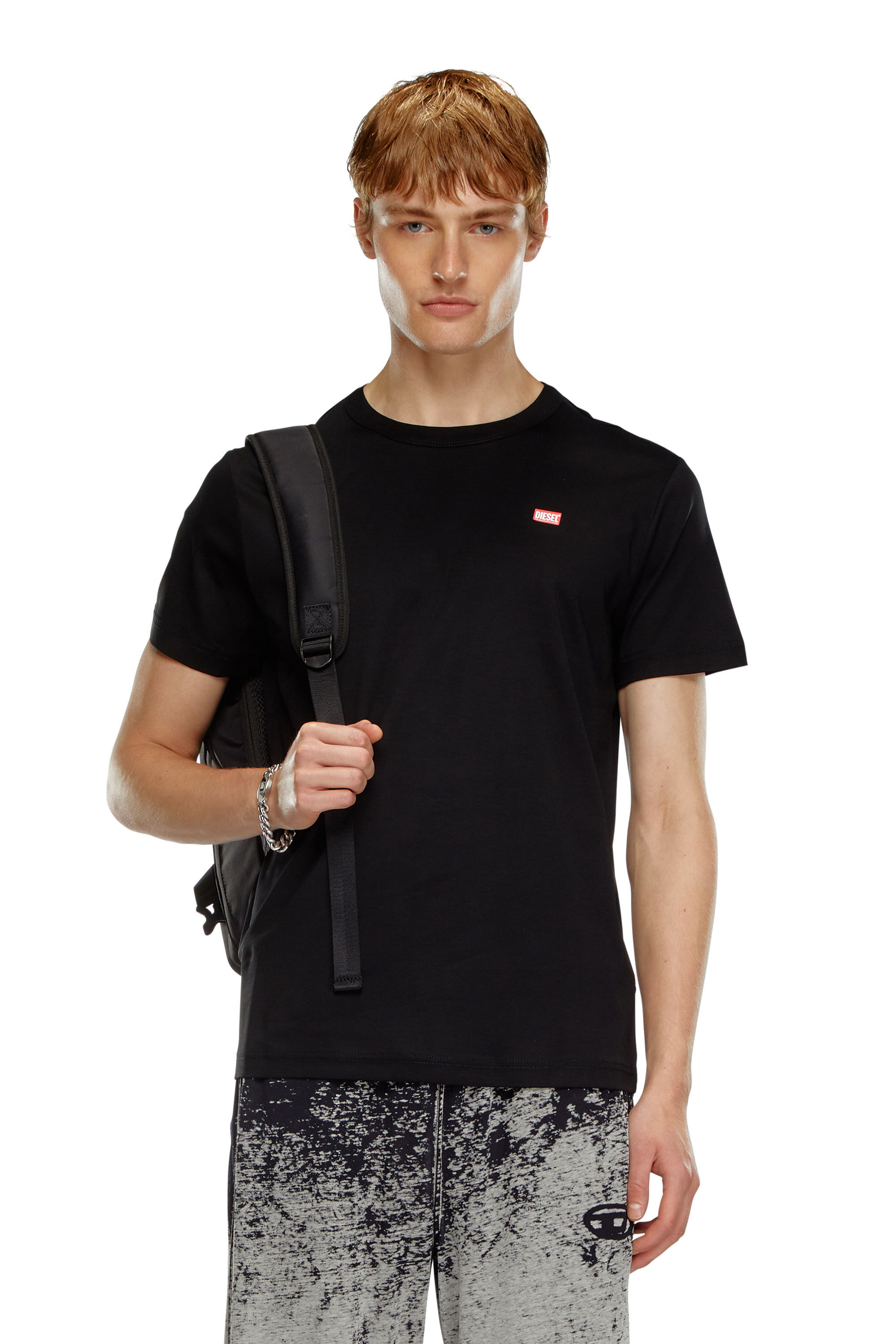 レビュー高評価商品 Men's Diesel | Black | cotton mercerised in T-shirt トップス
