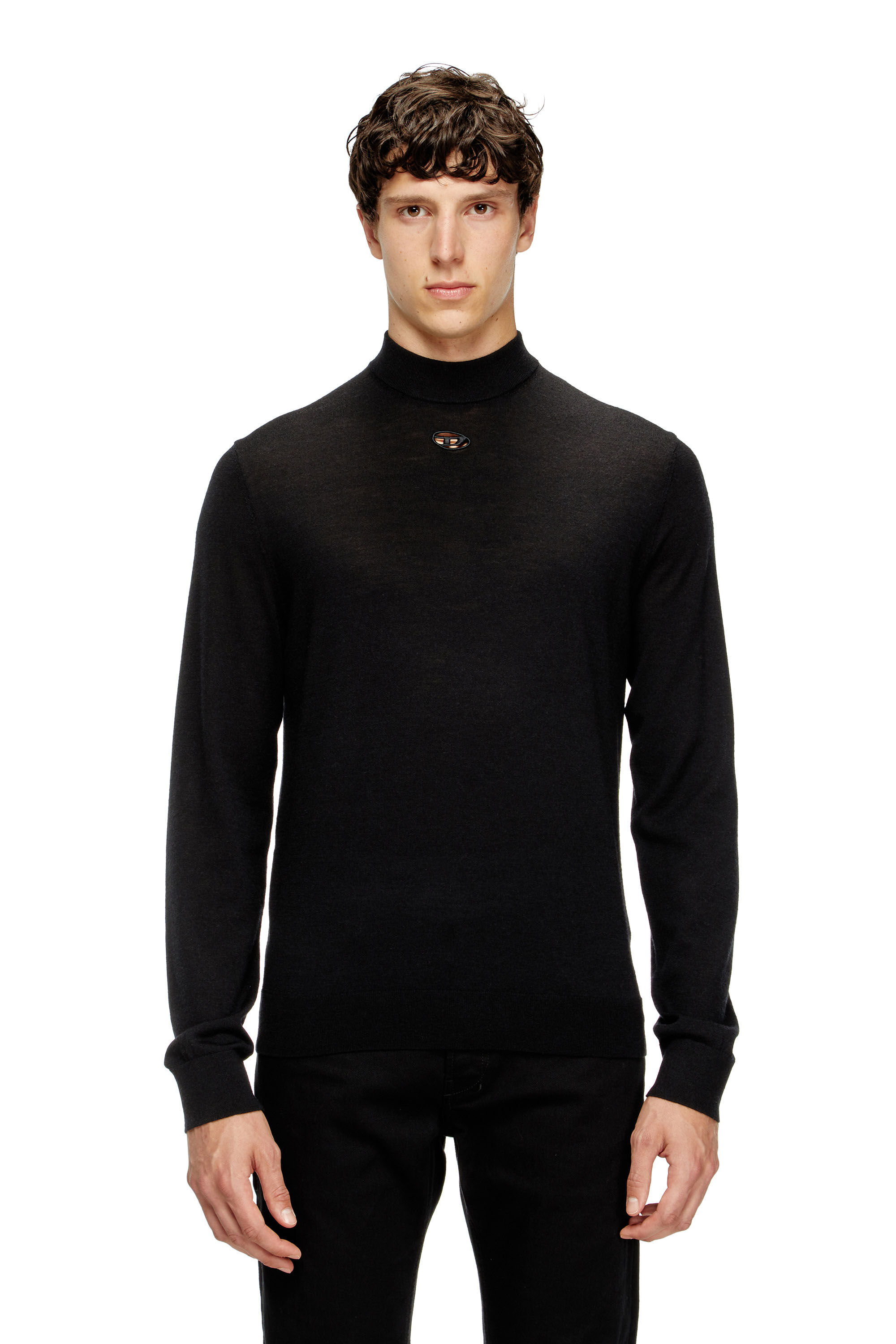 Men's Wool turtleneck jumper | Black | Diesel