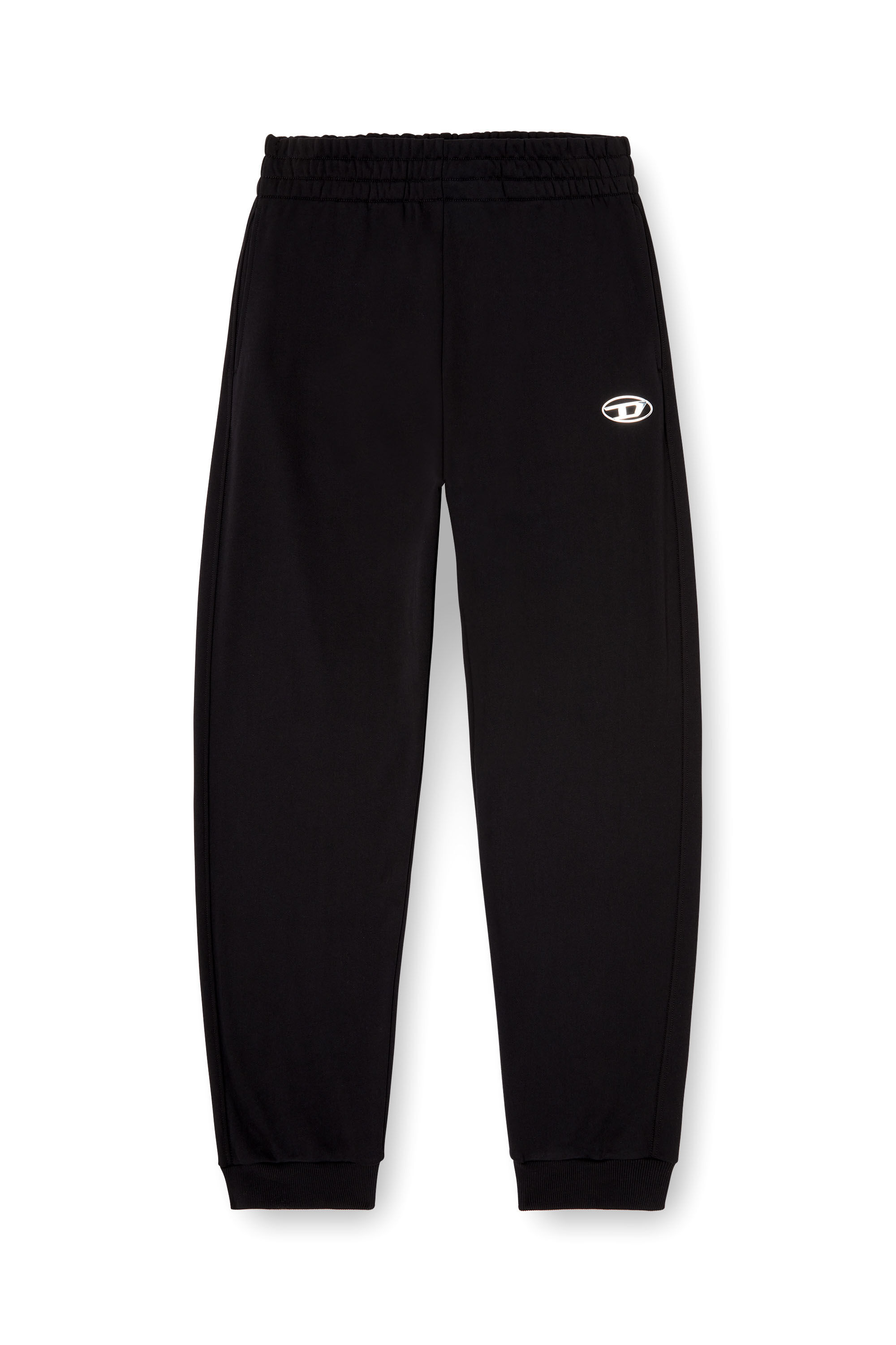 Men's Pants with metal-effect Oval D logo | Black | Diesel