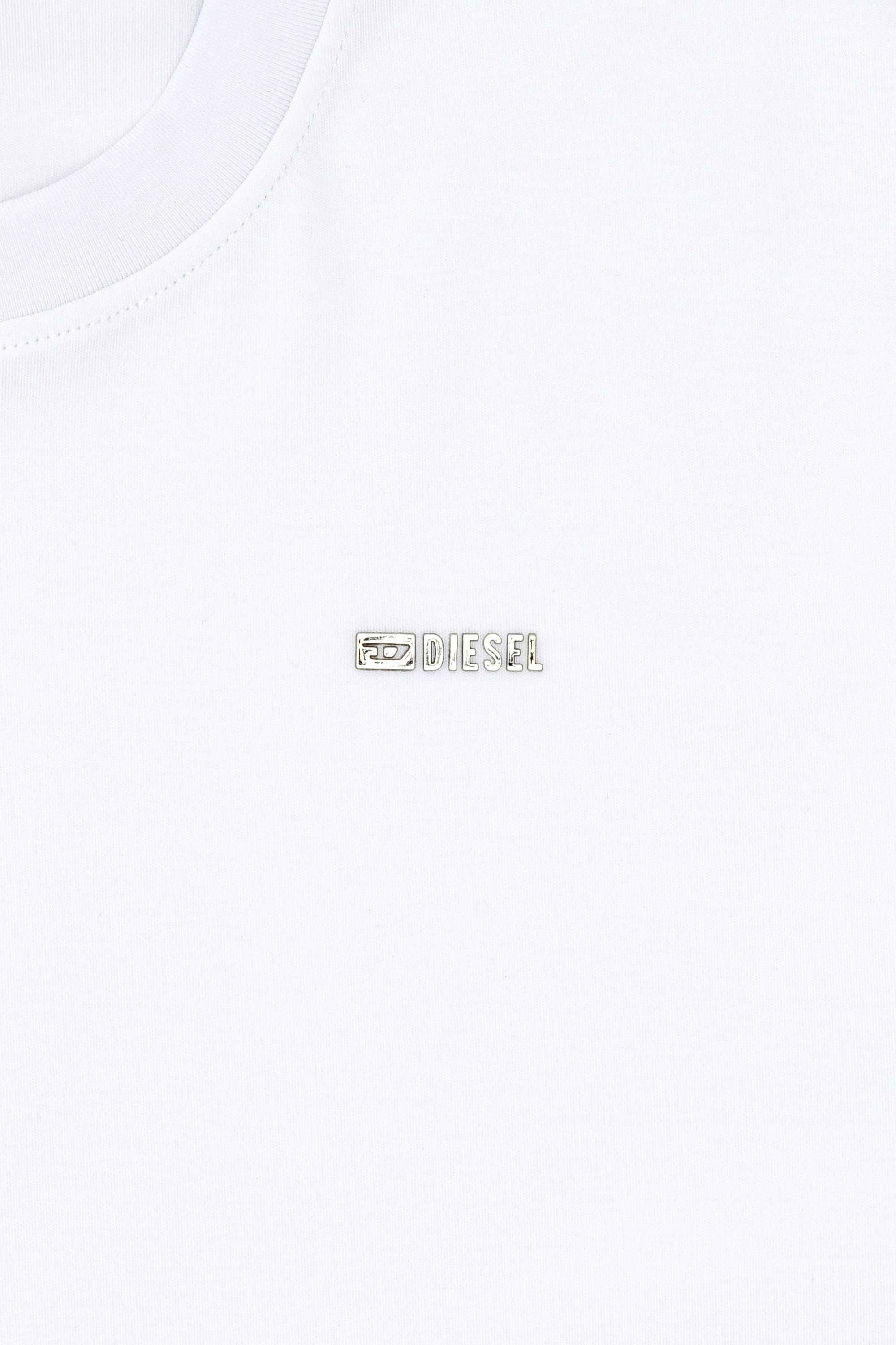 Diesel - T-ADJUST-MET, Man's Cotton T-shirt with small logo on chest in White - 5