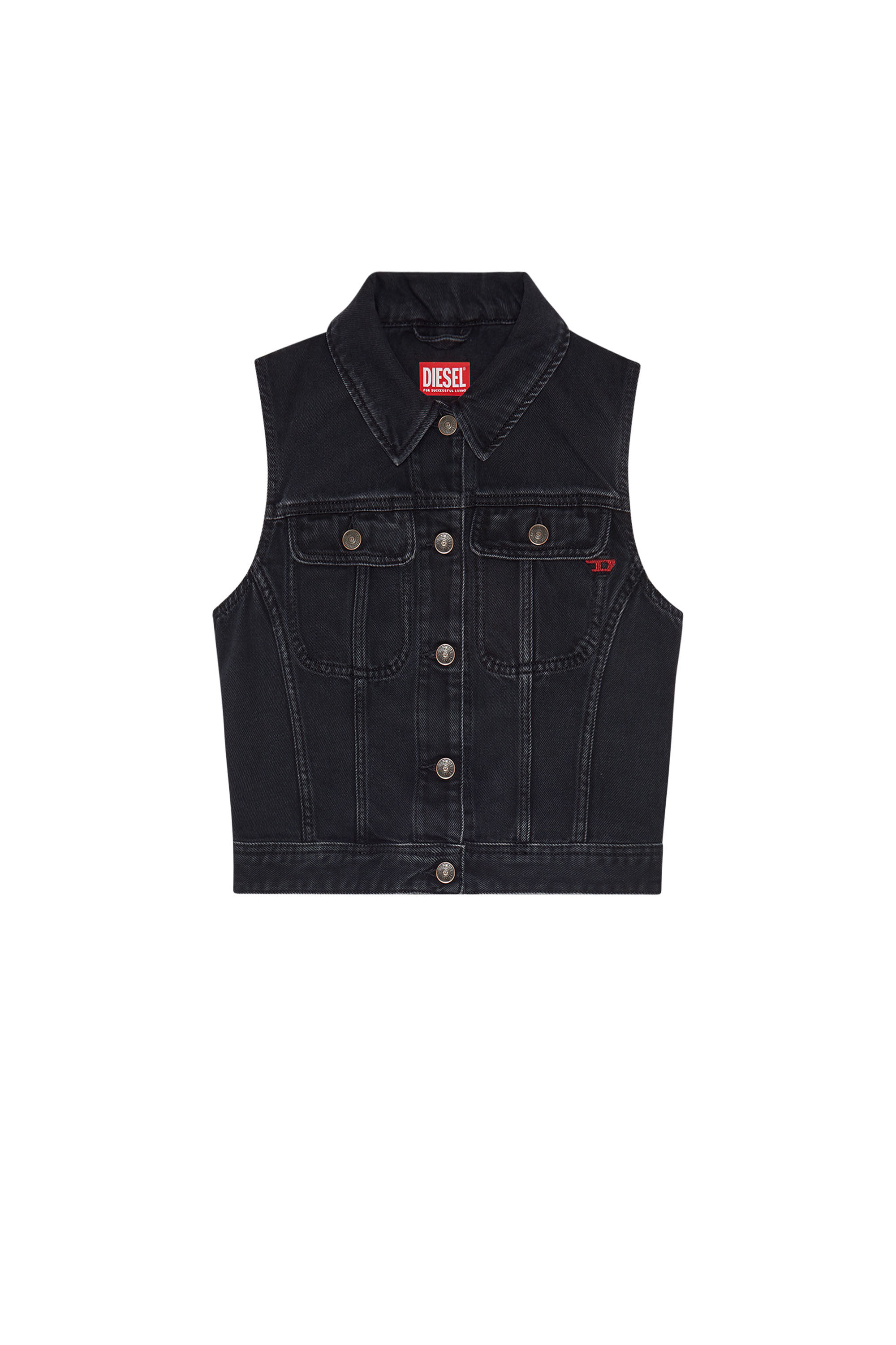 DE-SLIMMY-SM Woman: Slim-fit sleeveless denim vest | Diesel