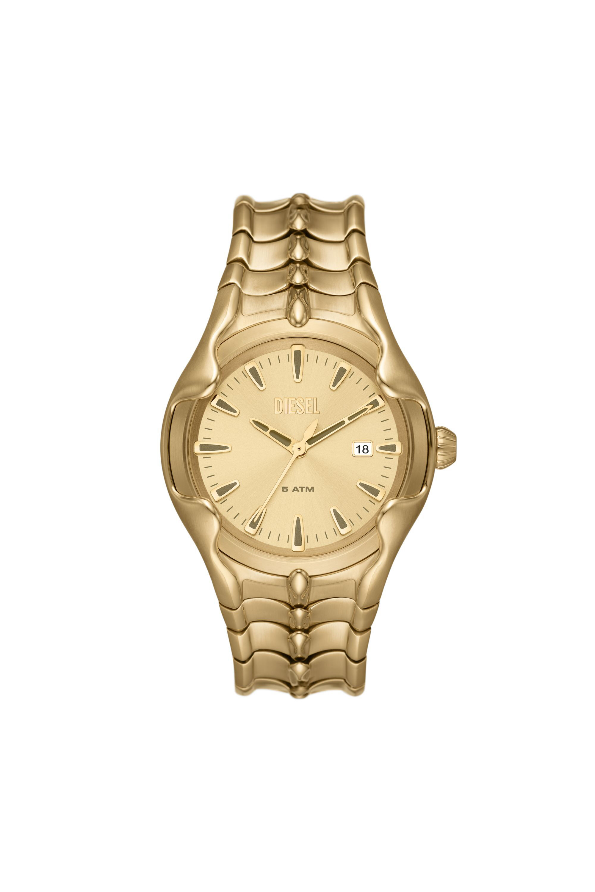 Men's Vert Three-Hand Date Gold-Tone Stainless Steel Watch