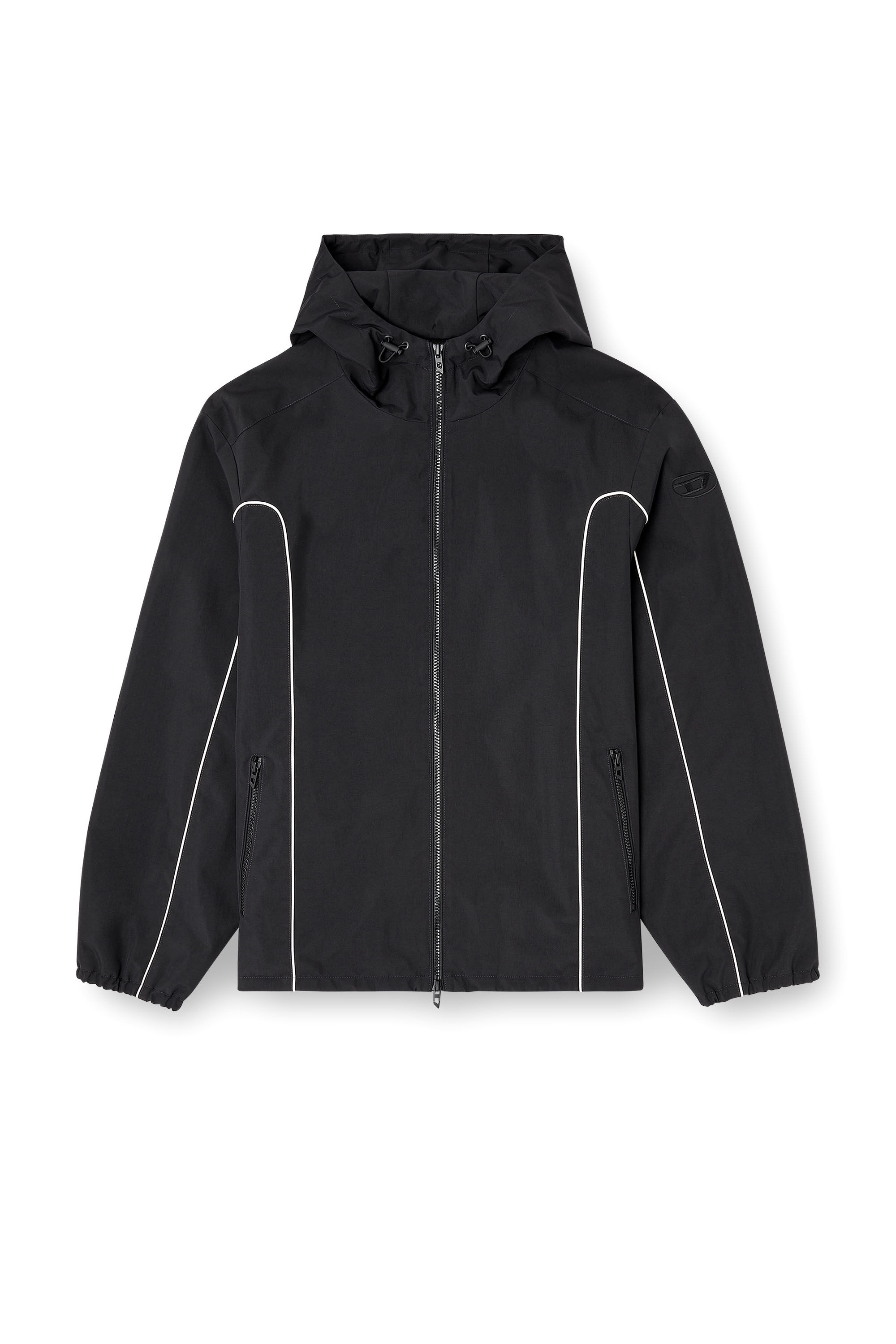 Diesel - J-HIVES-WRD, Man's Windbreaker with contrast piping in Black - 2