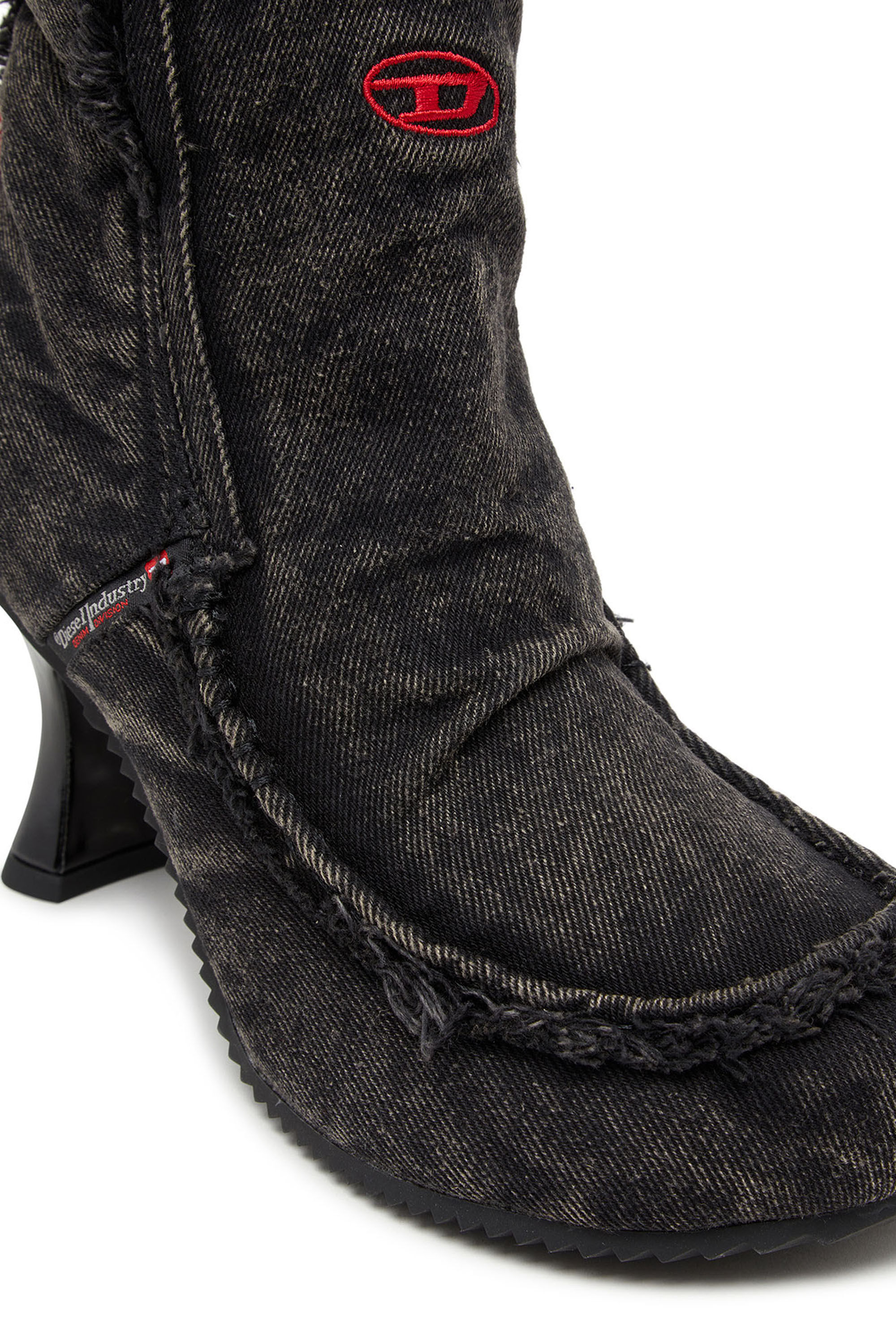 Diesel - D-WOODSTOCK HEEL AB, Woman's D-Woodstock - Denim boots with heel in Black - 6