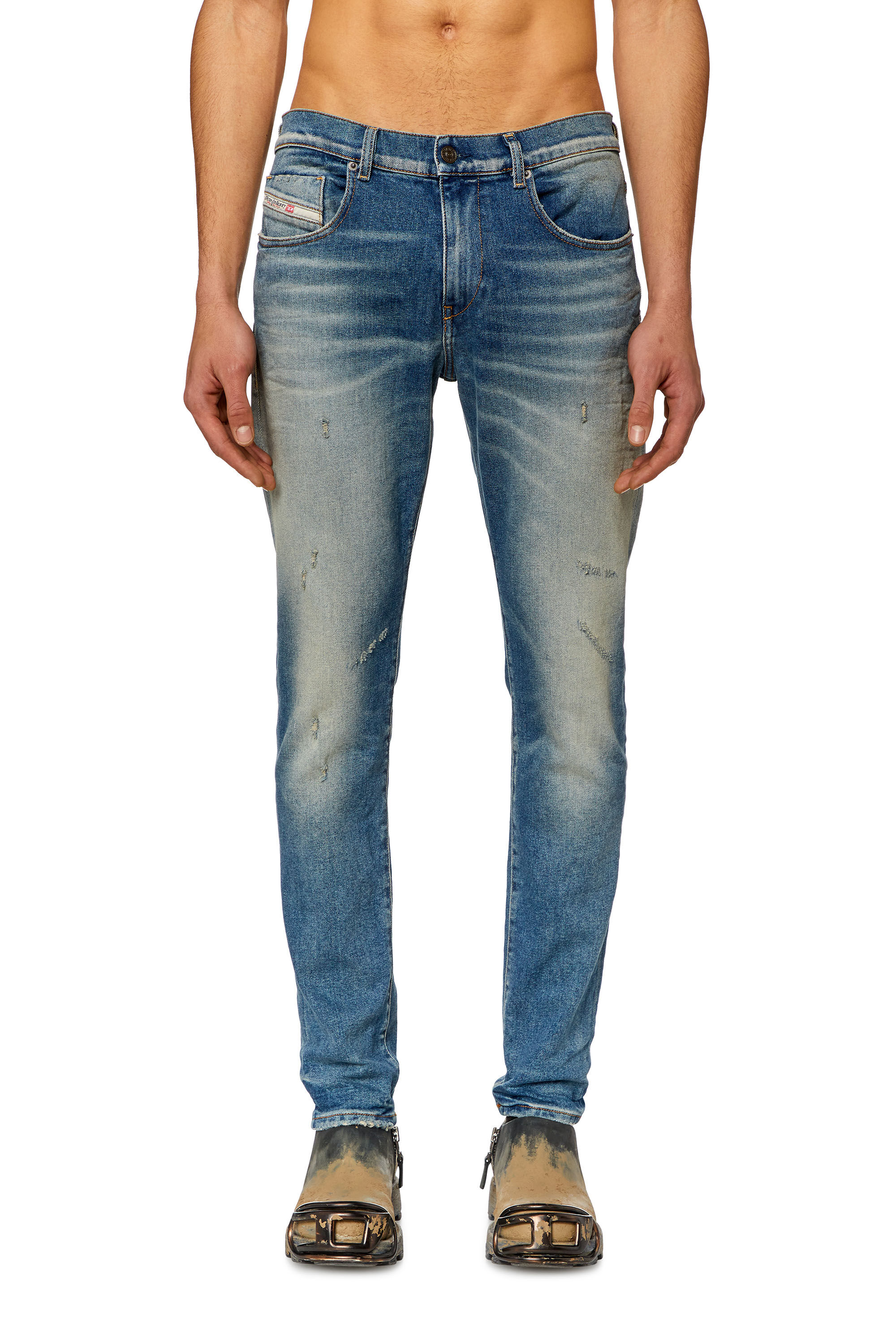 Mid Blue Wash Extreme Lace Slim Fit Jeans