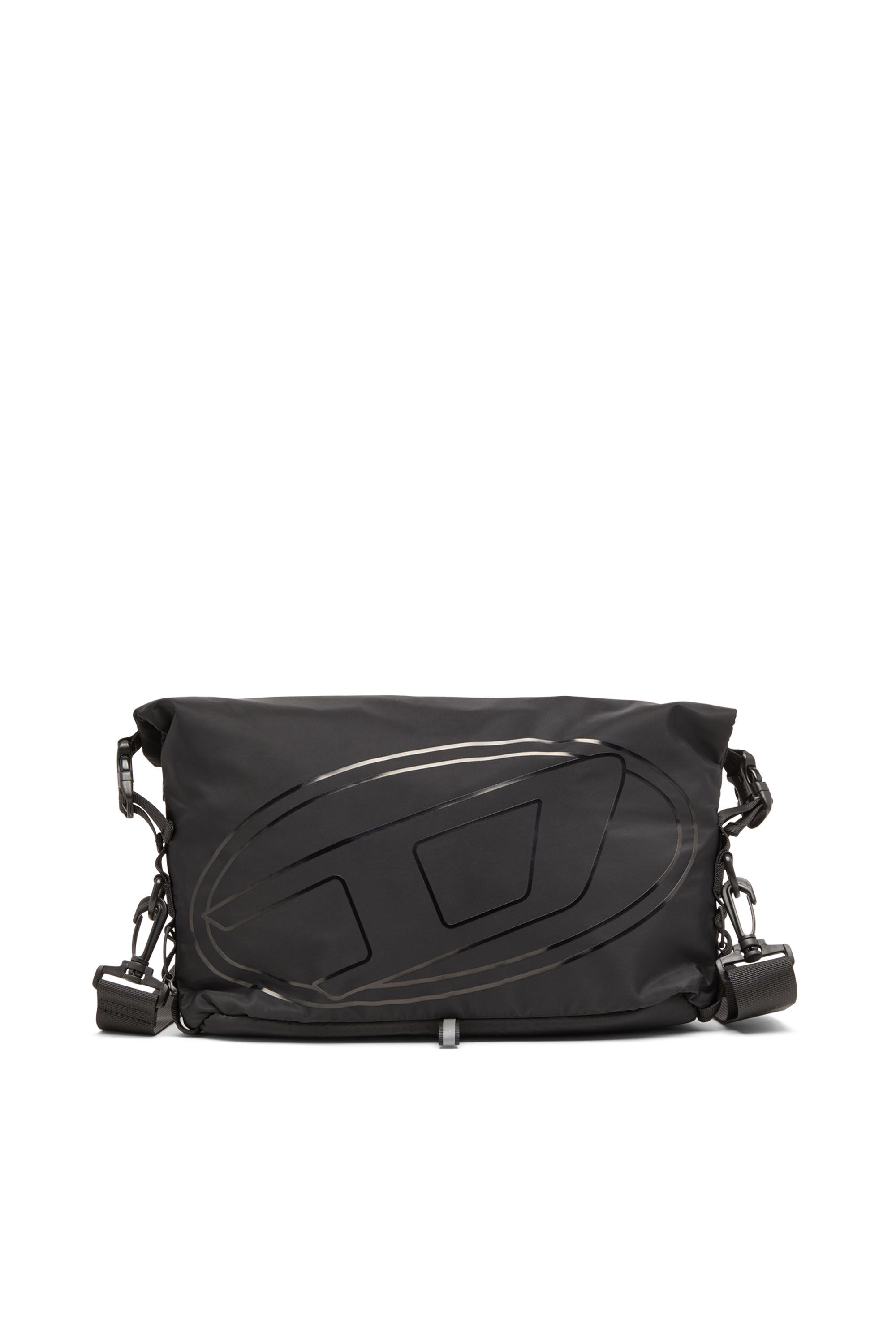 Men s Drape Nylon crossbody bag with Oval D print Black Diesel