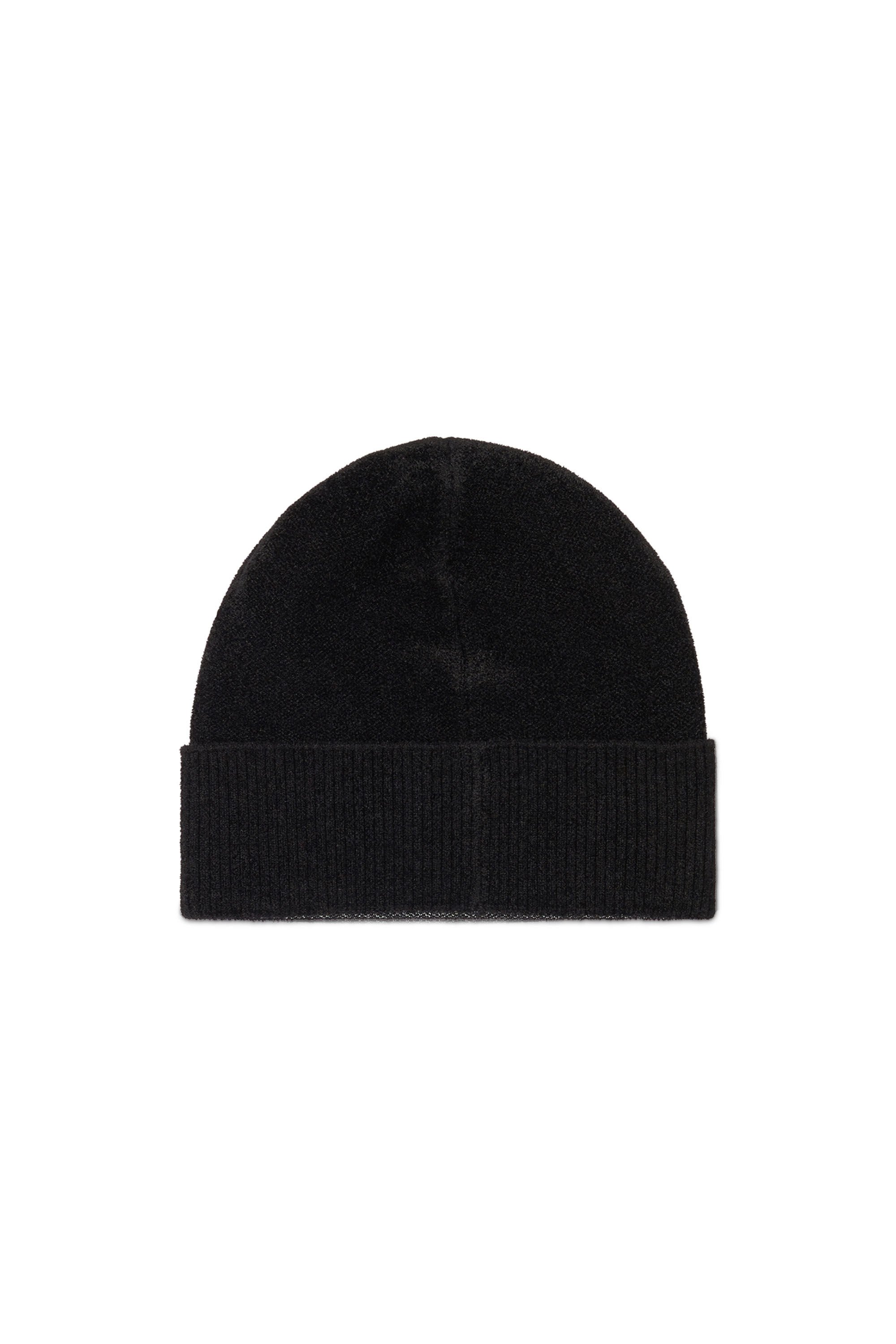 Women's Beanie with distressed oval D logo | Black | Diesel