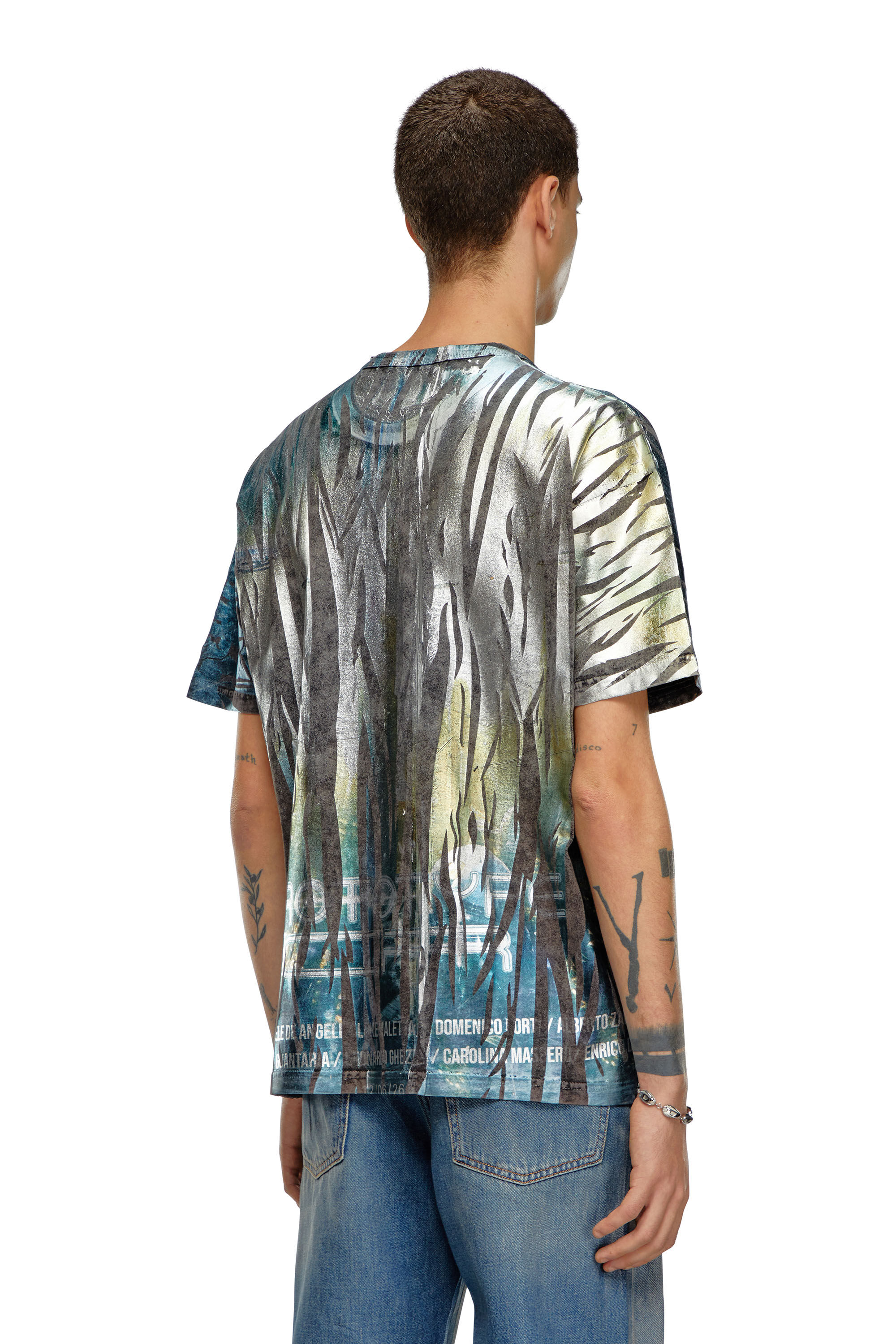 Men's T-shirt with creased foil treatment | Multicolor | Diesel