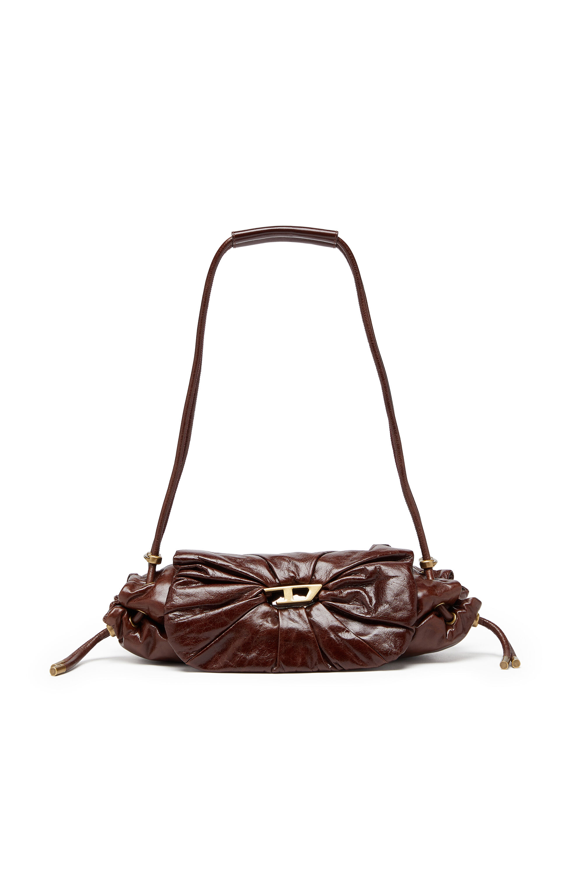 Diesel - SCRUNCH-D SHOULDER S, Woman's Scrunch-D S-Shoulder bag in scrunched leather in Brown - 1