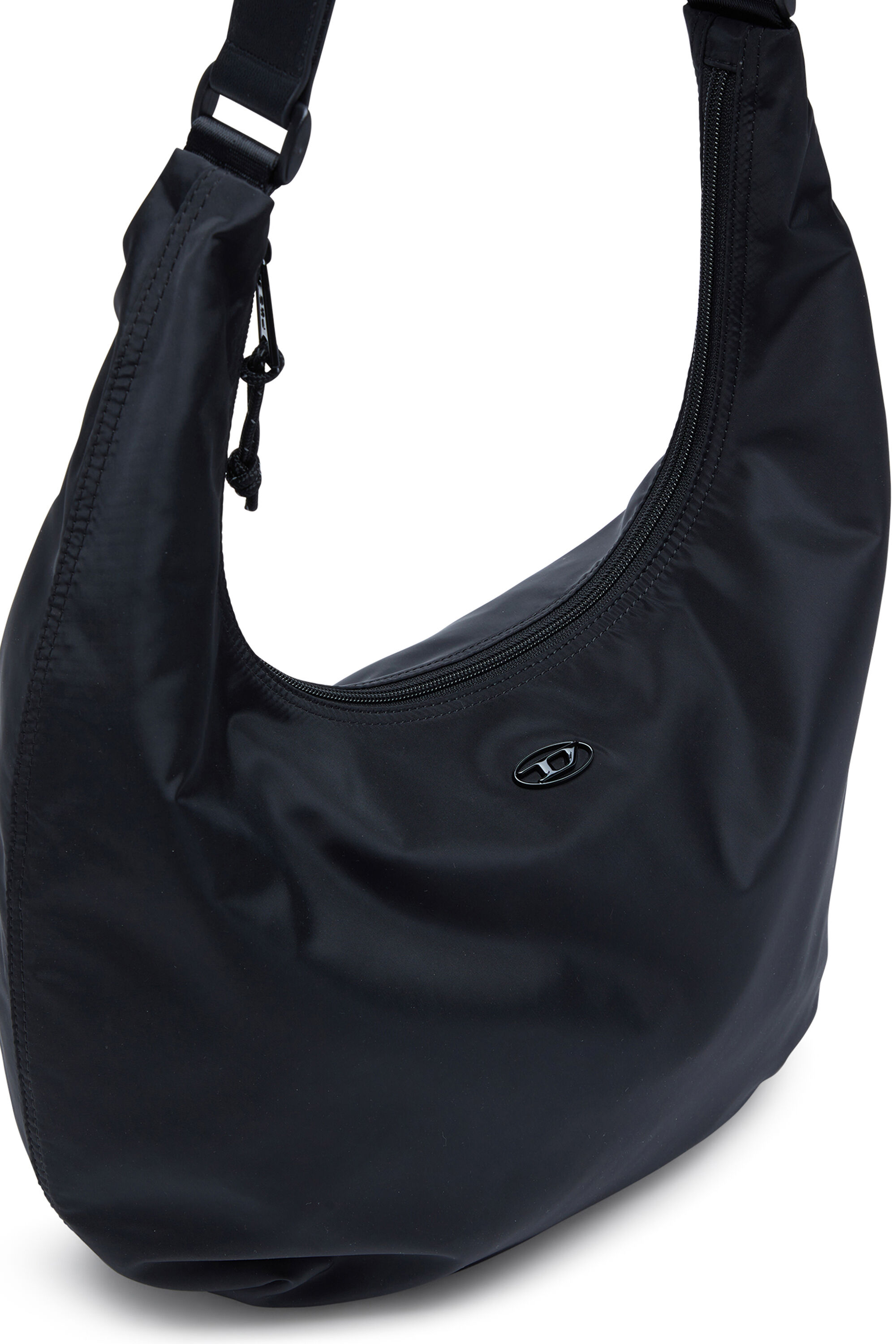 Diesel - D-PACK HOBO X, Unisex's D-Pack-Borsa a spalla in nylon con placca Logo Oval D in Black - 6