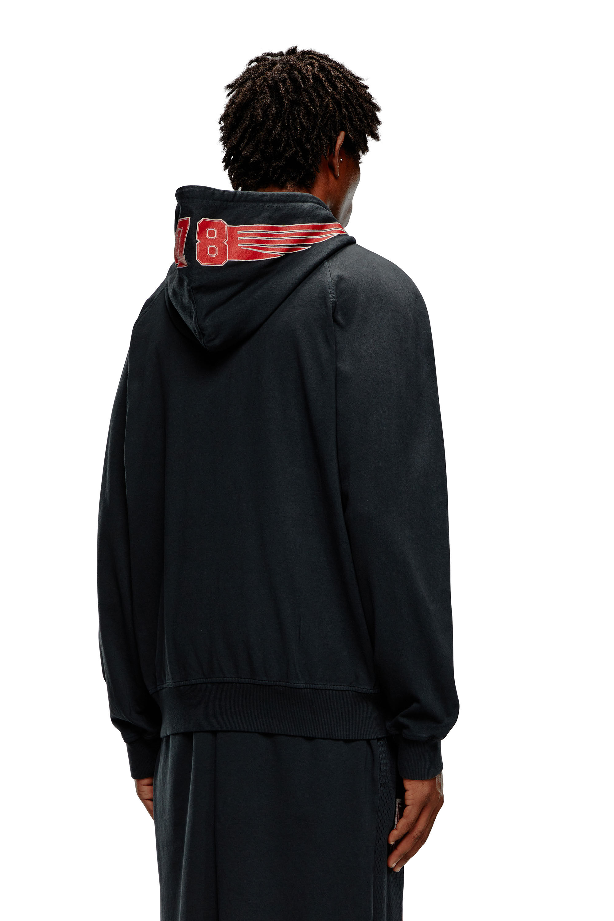 【DISEL】 ロゴ ニット セーター ネオン ブラック XL DIESEL（ディーゼル）の「メンズ フーディーニット ロゴ（ニット