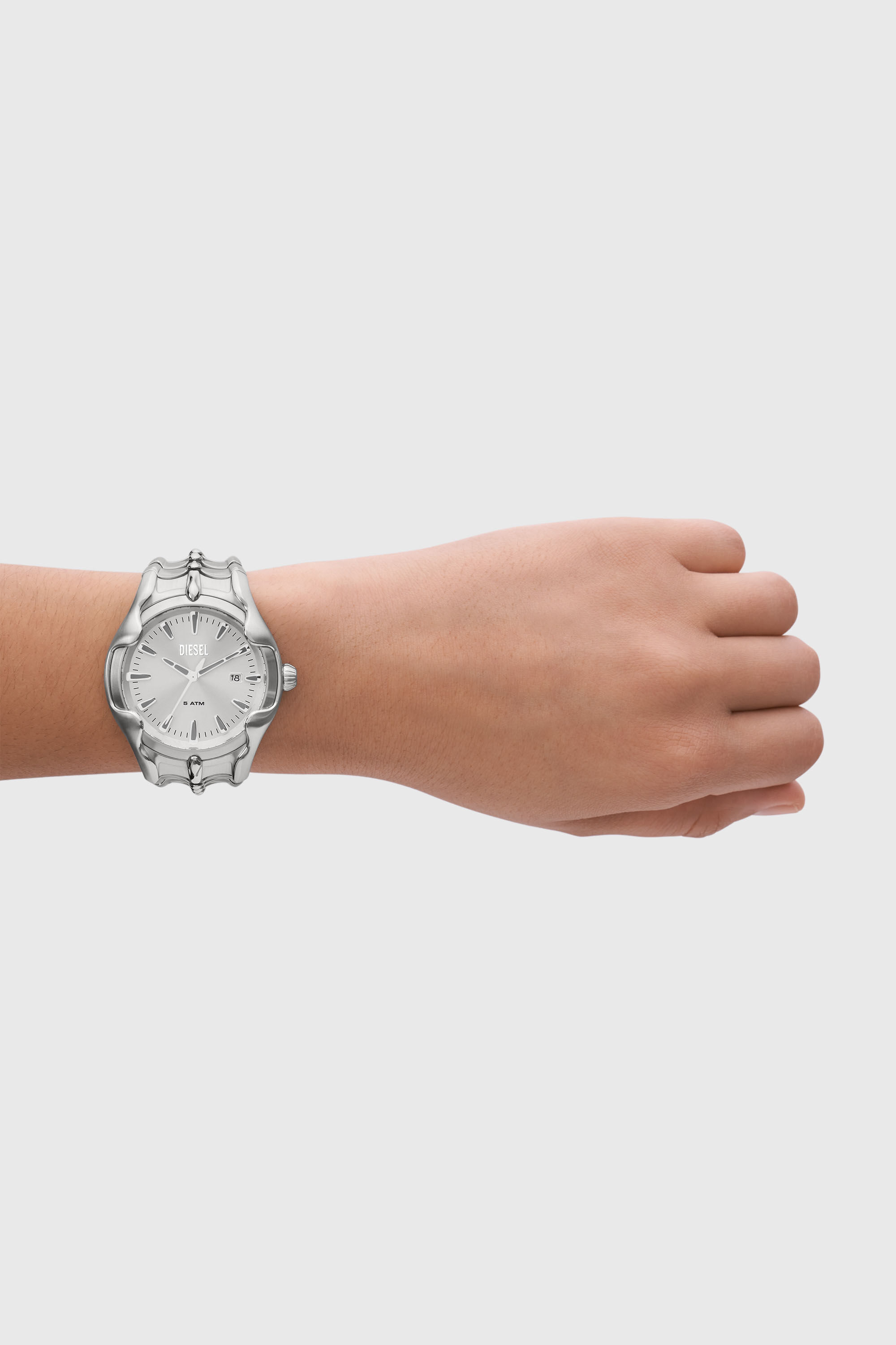 VERT DZ2185 ステンレス クォーツ時計 y2k グランジ DIESEL Men's Vert Three-Hand Date Stainless Steel Watch | Silver | Diesel TR