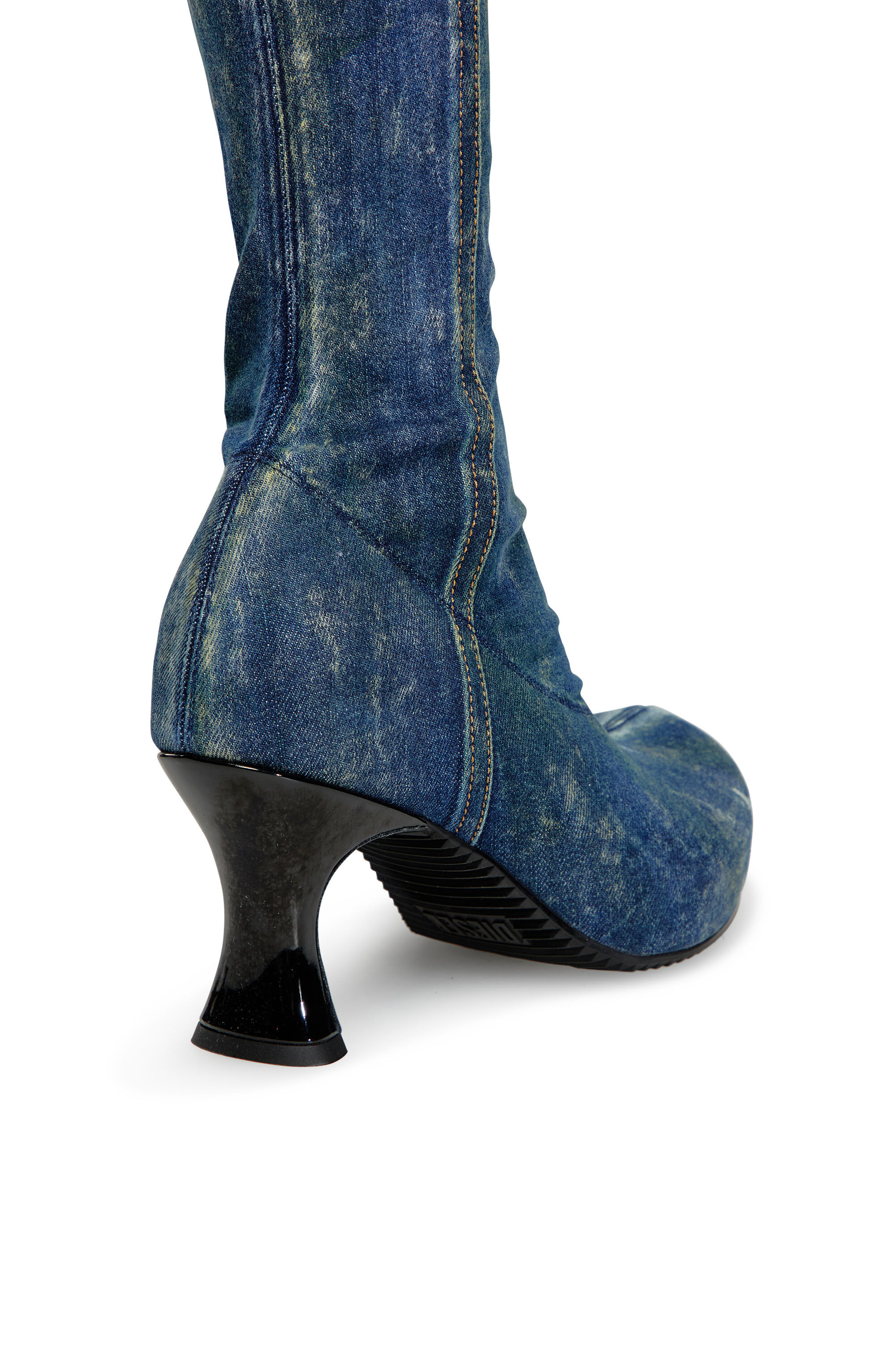 Women's D-Woodstock-Over-the-knee boots in denim | Blue | Diesel