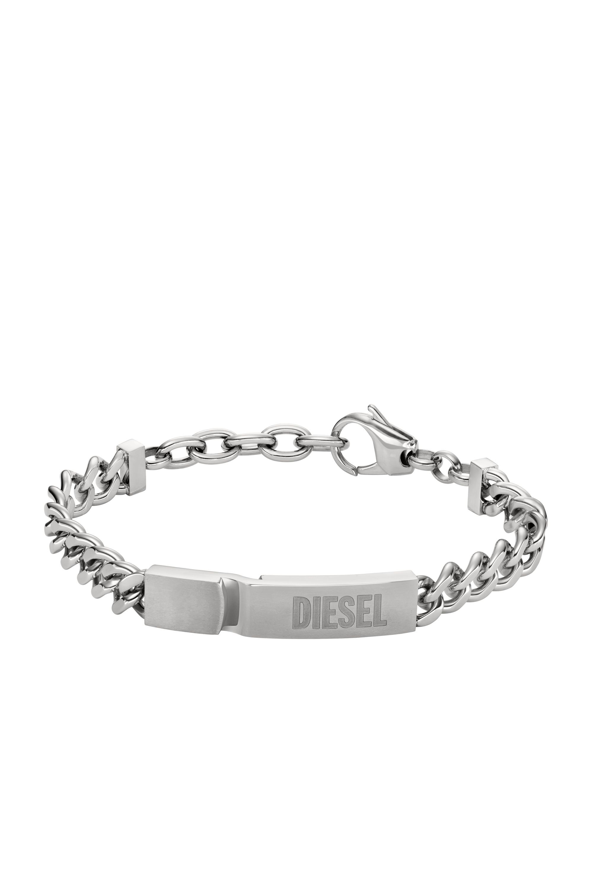 【限定特価】 with Bracelet Steel Stainless tag Diesel | Silver | アクセサリー