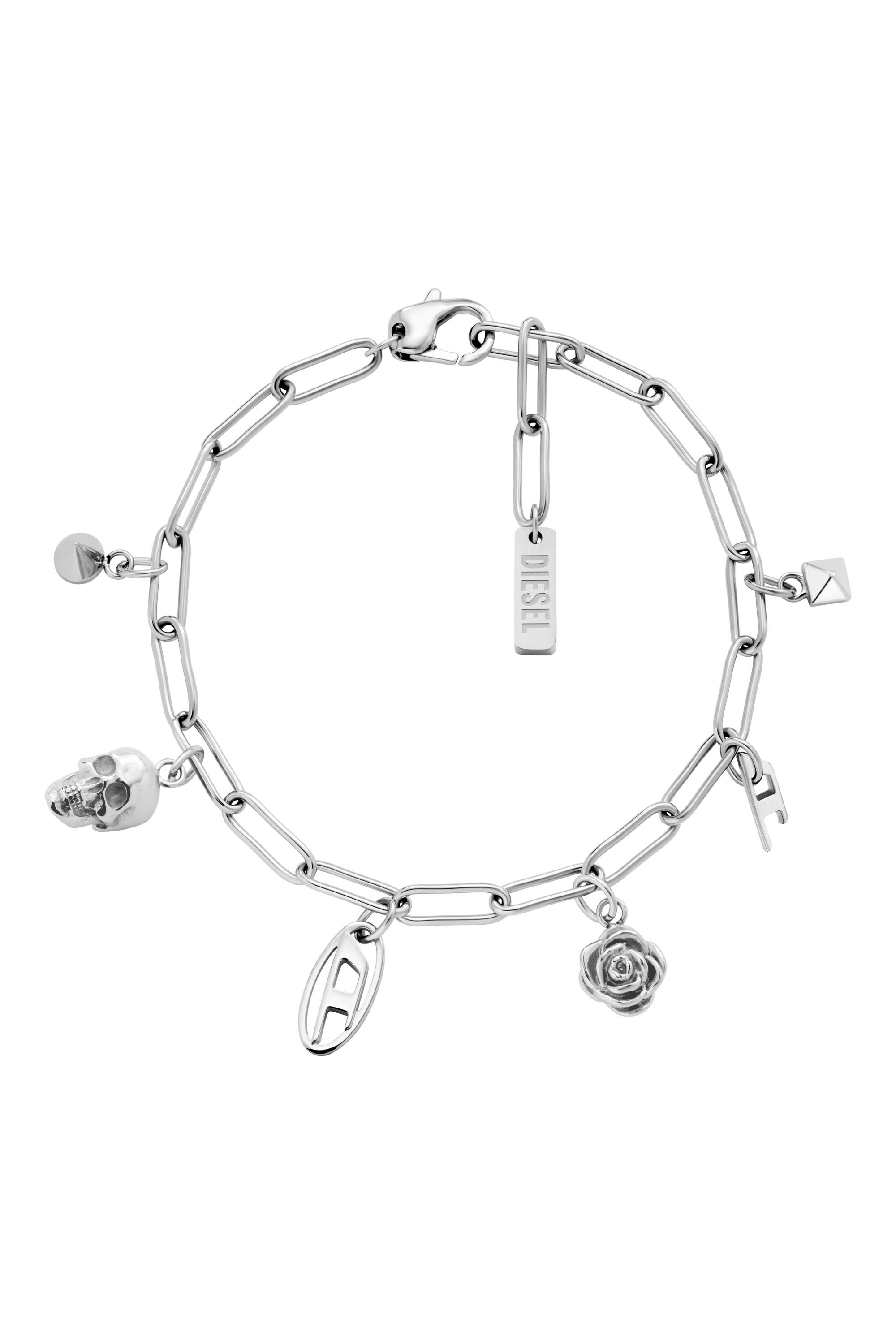 DIESEL Dx1604040 チャームブレスレット Women's Stainless Steel Charm Bracelet | Silver | Diesel {{Country}}