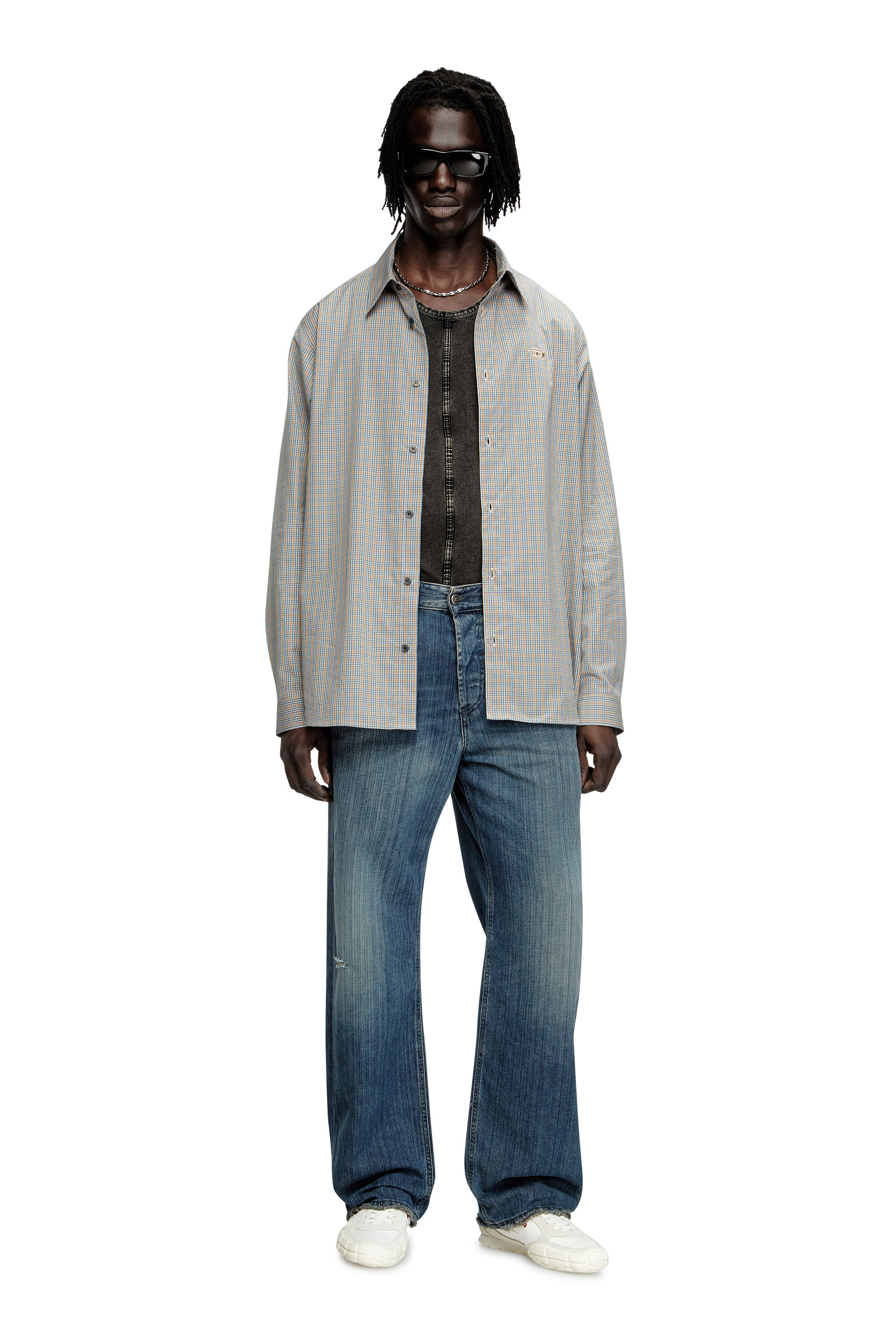最高級 shirt Checked Men's with Diesel | Multicolor | embroidery D Oval トップス