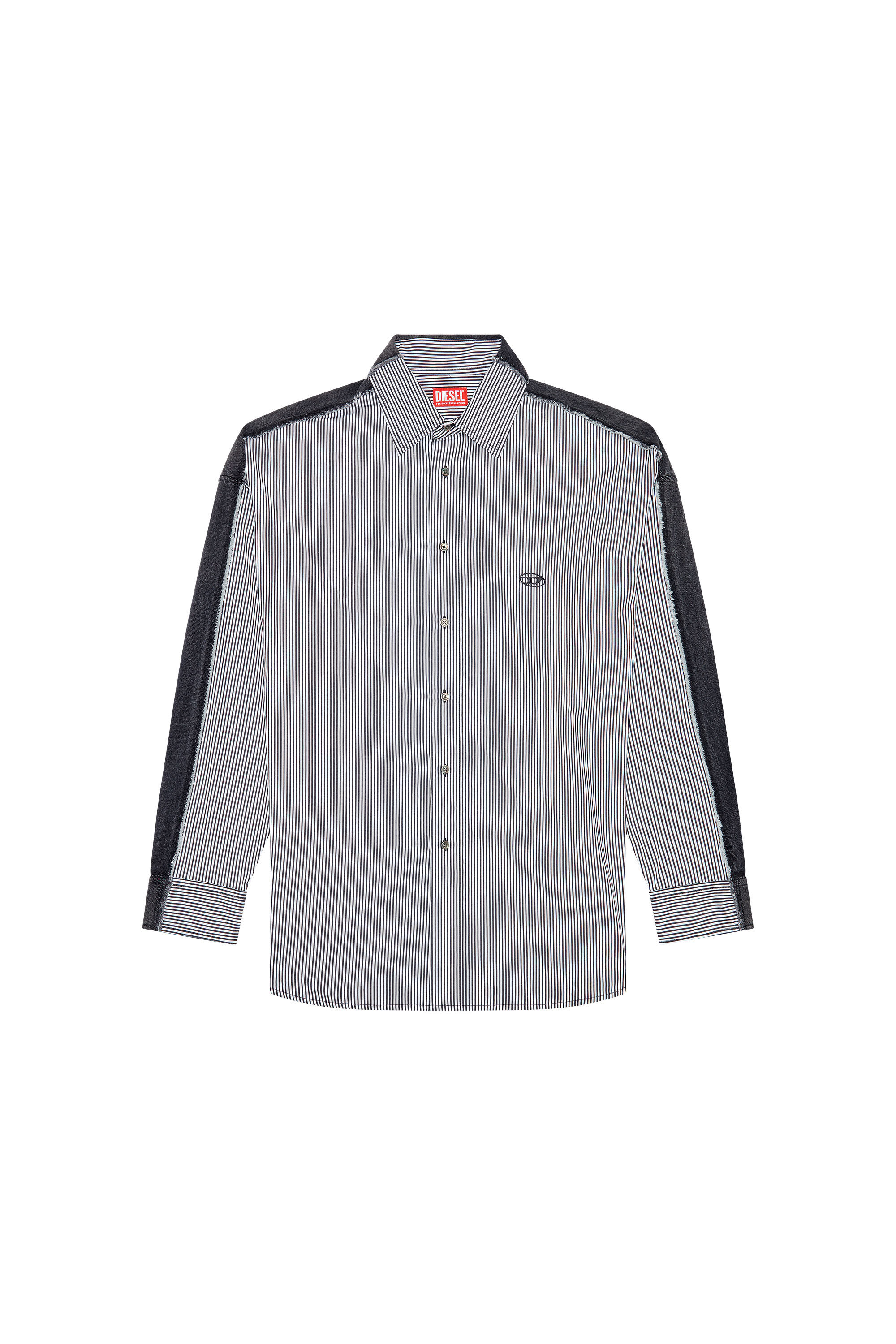 Supreme black and white striped shirt discount