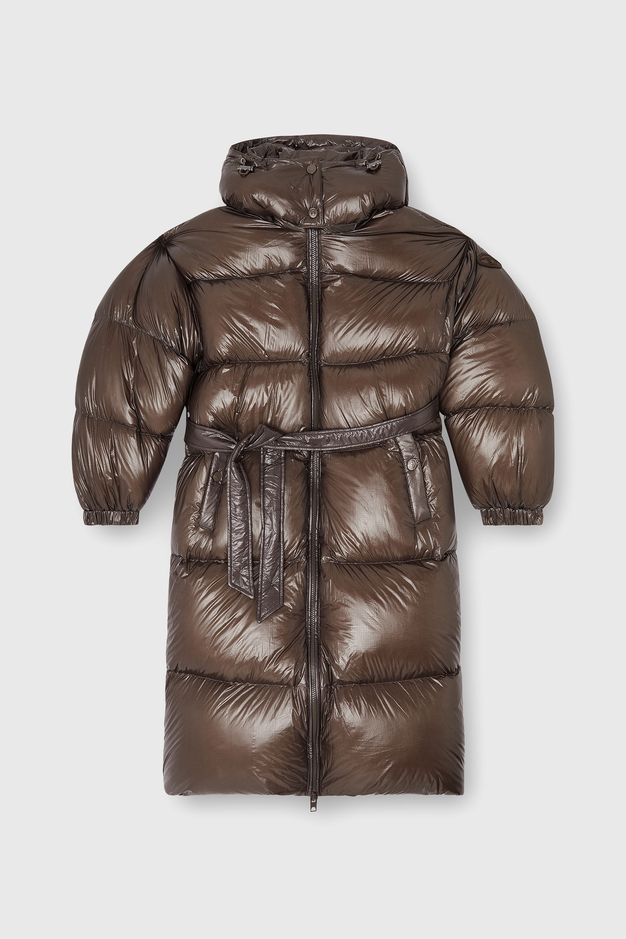 Women's Down puffer coat in ultra-light ripstop | Brown | Diesel