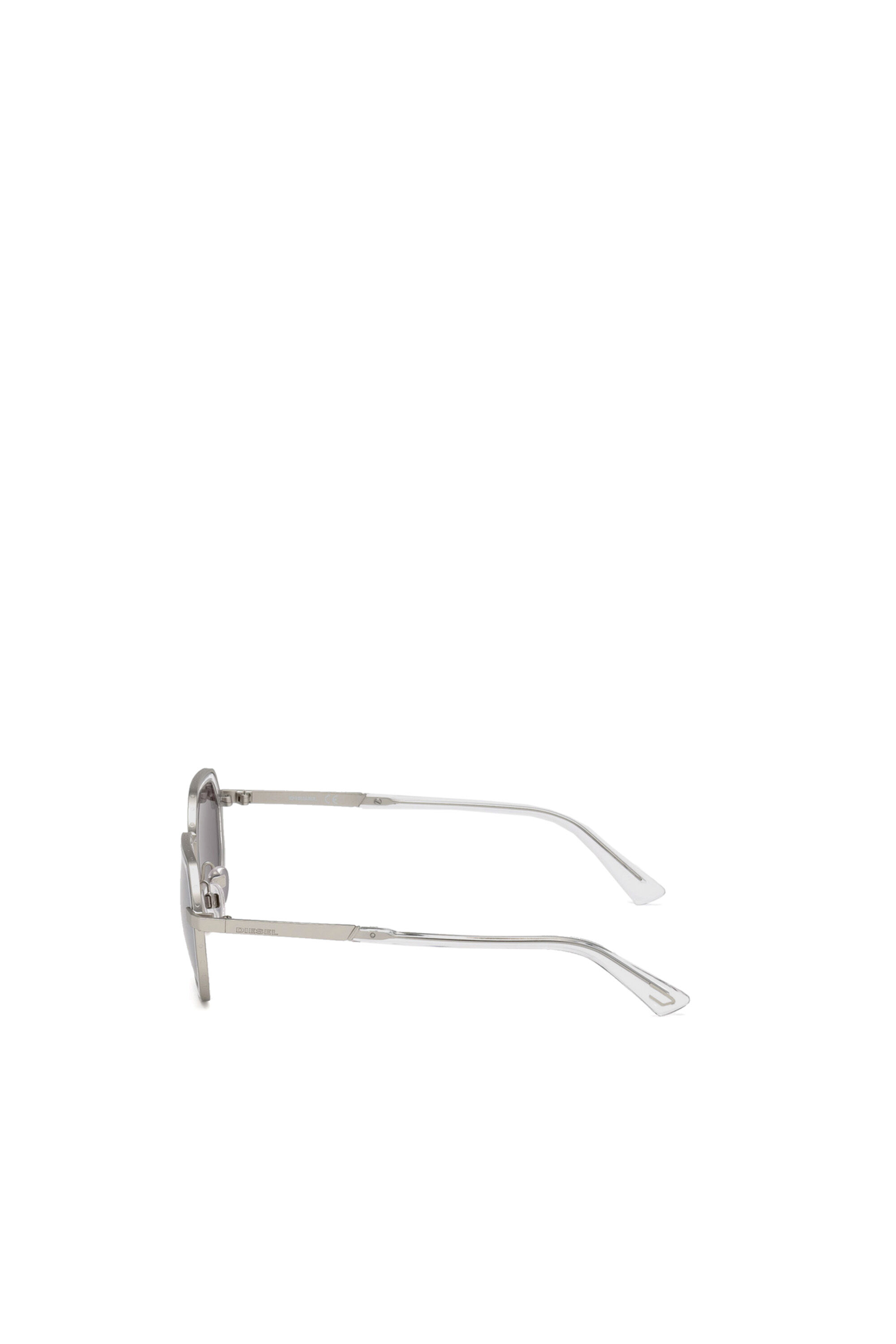 Diesel - DL0267, Unisex's Hexagonal eyewear with transparent details in Grey - 4